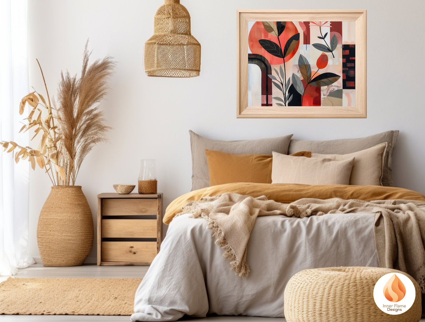 Modern Boho Wall Art Décor for Modern Home Design | Triptych Artwork (Series 2)