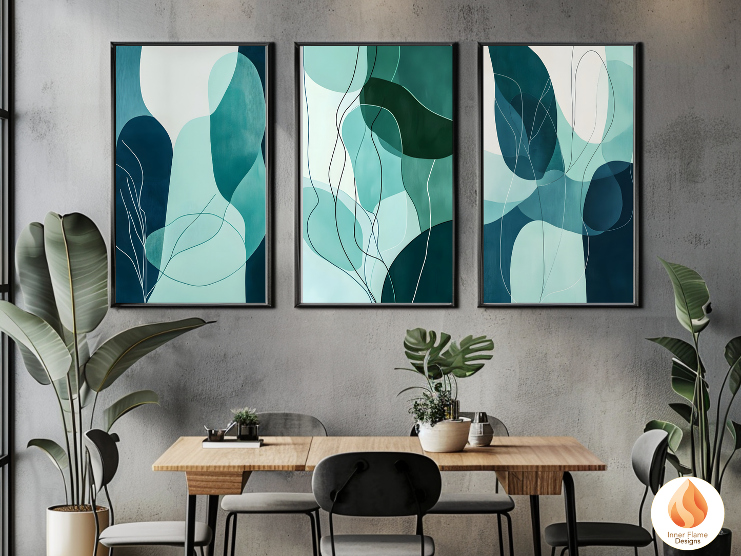 Whimsical Line Art for Modern Home Design | Triptych Artwork