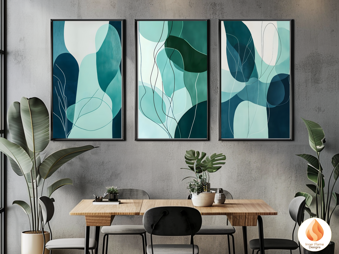 Whimsical Line Art for Modern Home Design | Triptych Artwork