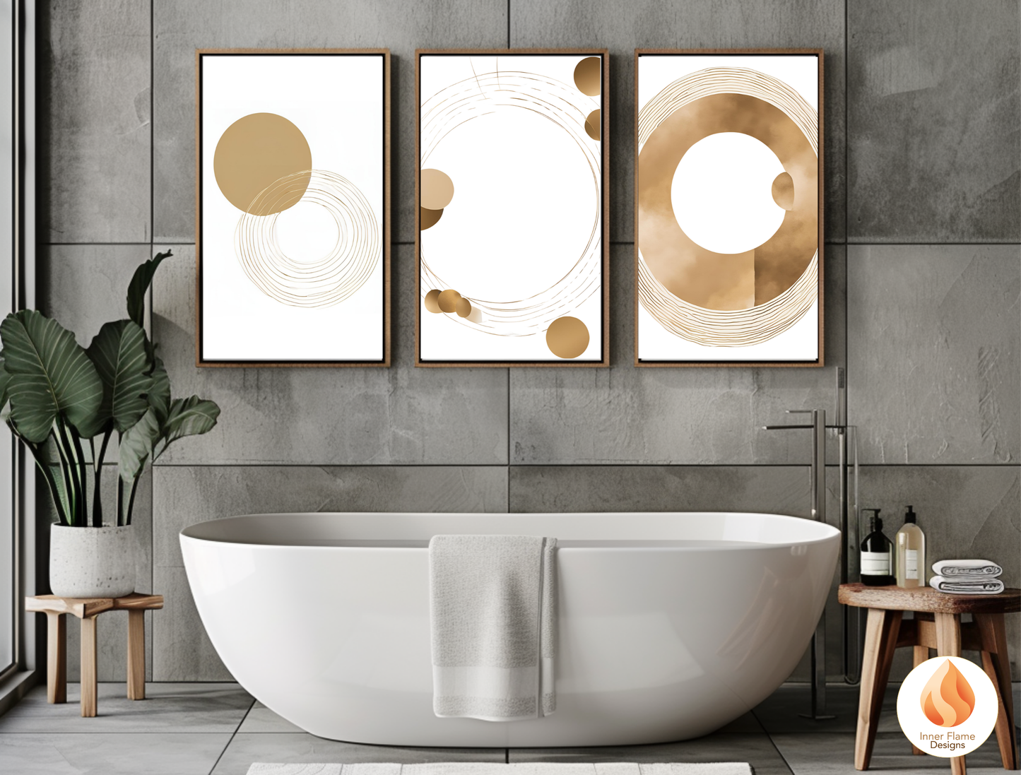 Stylish Geometric Artwork for Modern Home Design | Triptych Artwork