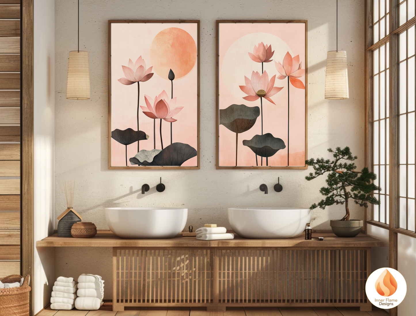 Exquisite Japandi Art for Modern Home Design | Triptych Artwork