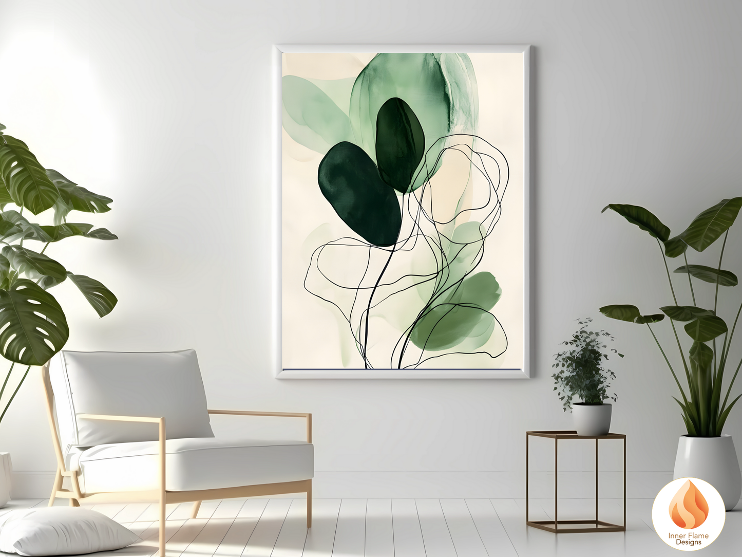 Fluid Line Art for Modern Home Design | Triptych Artwork