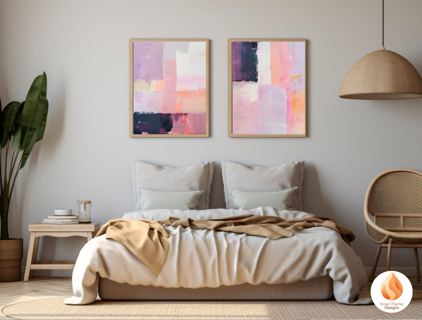 Inviting Minimalist Art for Modern Home Design | Four Piece Artwork