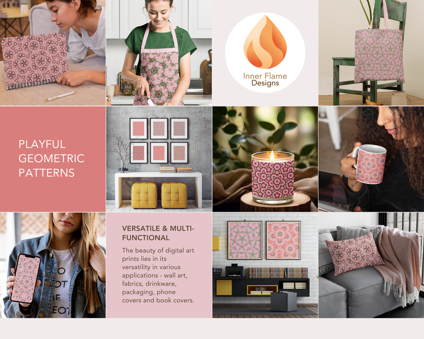 Playful Geometric Surface Patterns | Seamless Patterns for Wallpaper, Textiles, Packaging and Digital Designs