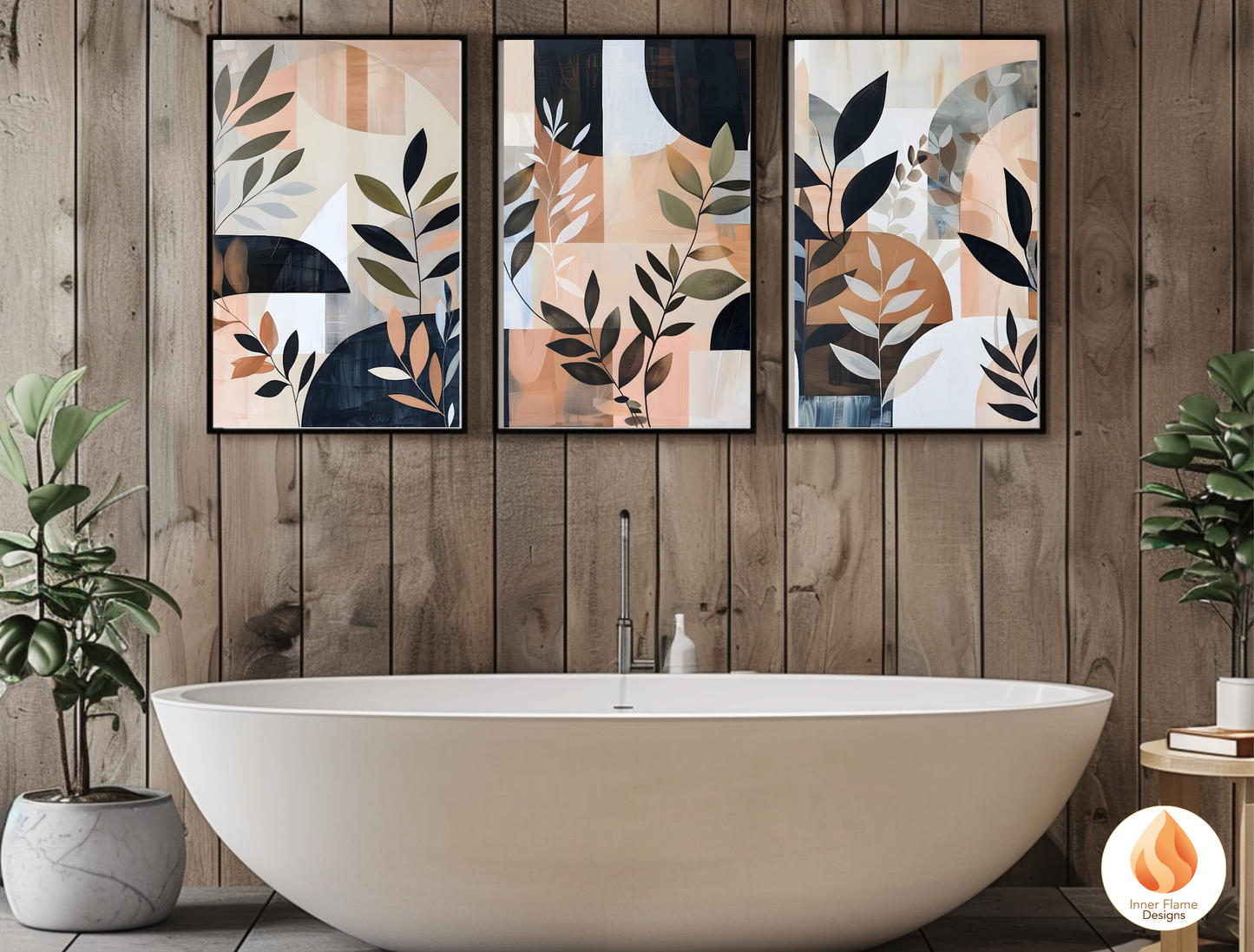 Modern Boho Wall Art Décor for Modern Home Design | Triptych Artwork (Series 1)