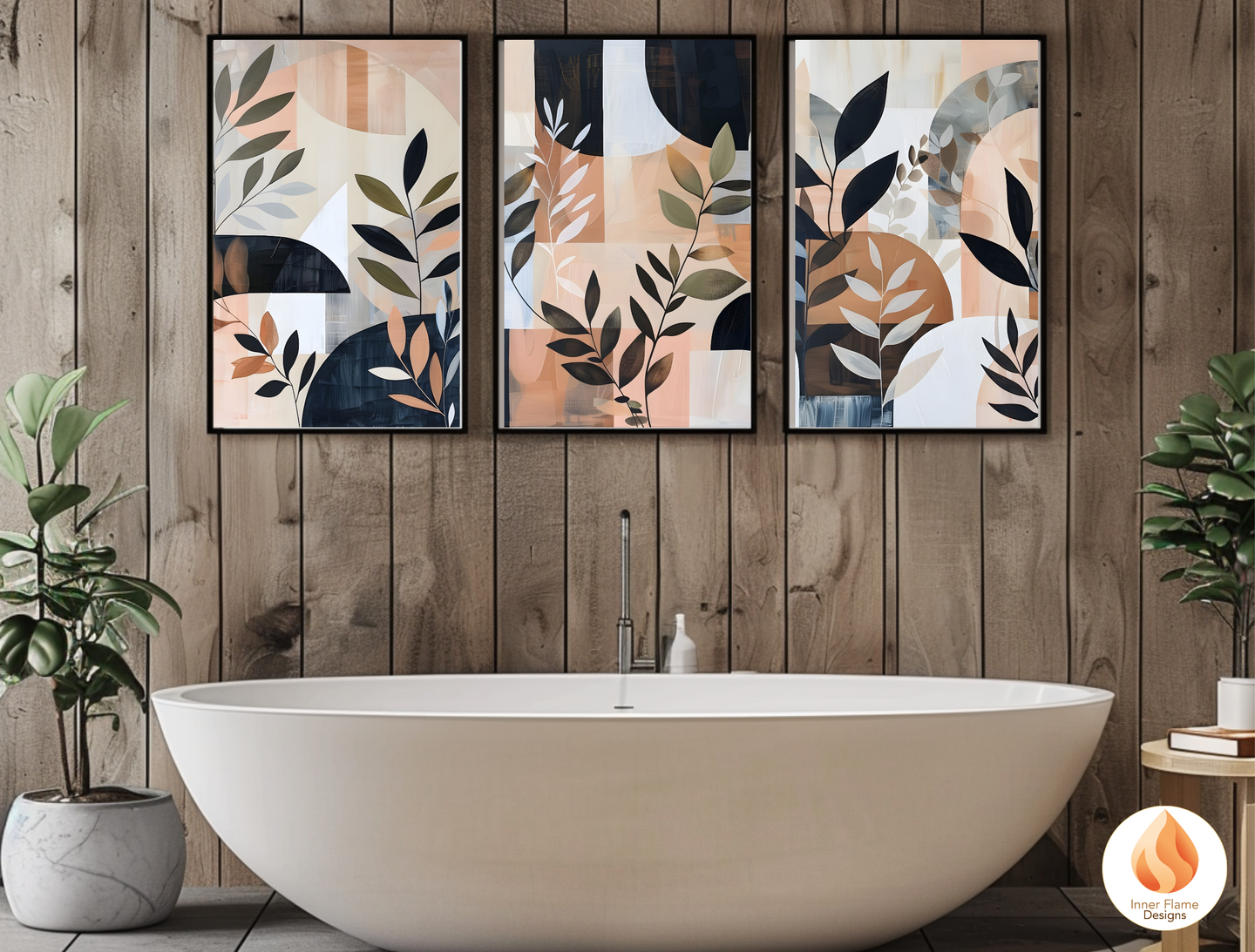 Modern Boho Wall Art Décor for Modern Home Design | Triptych Artwork (Series 1)