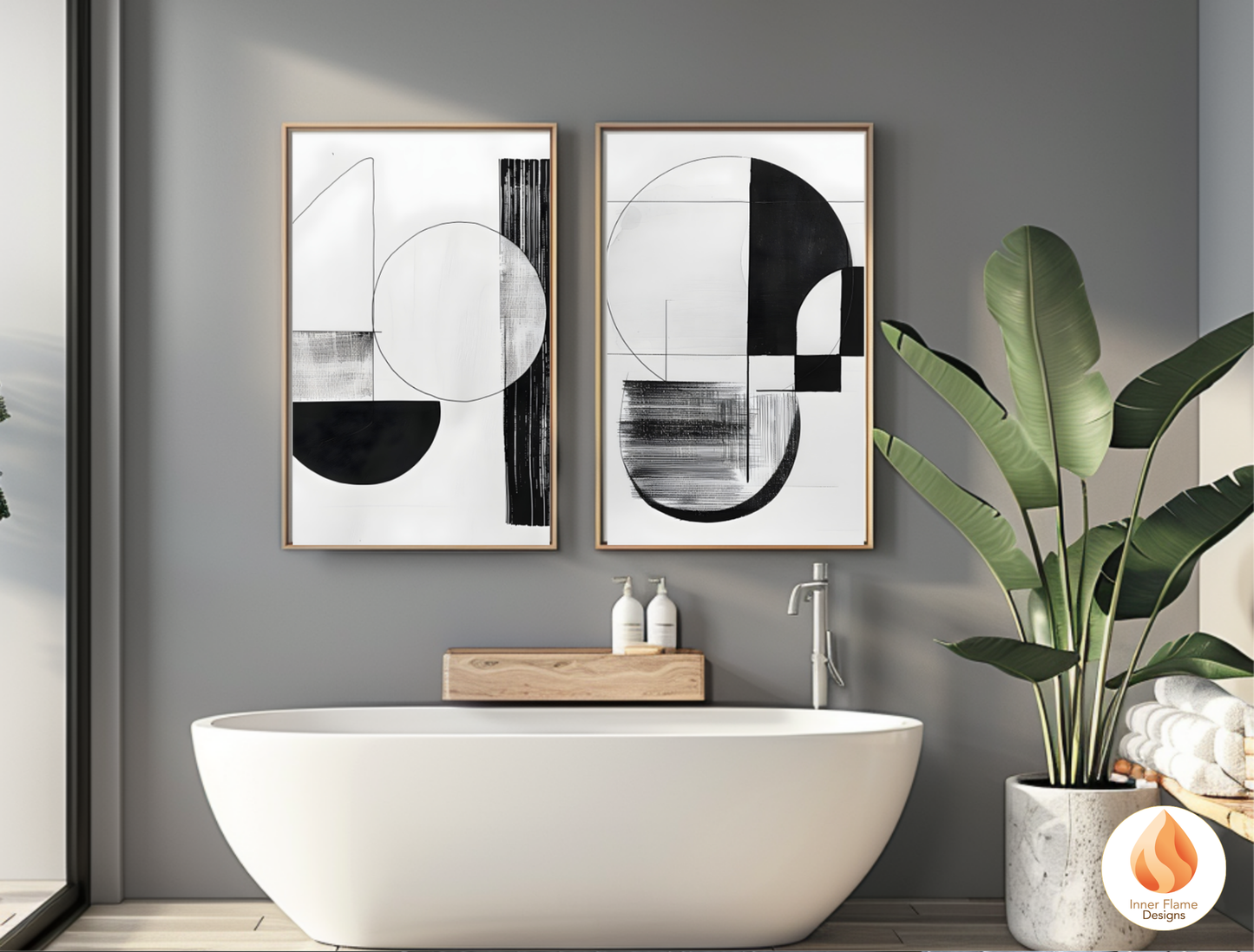 Monochromatic Line Art for Modern Home Design | Triptych Artwork (Series 2)