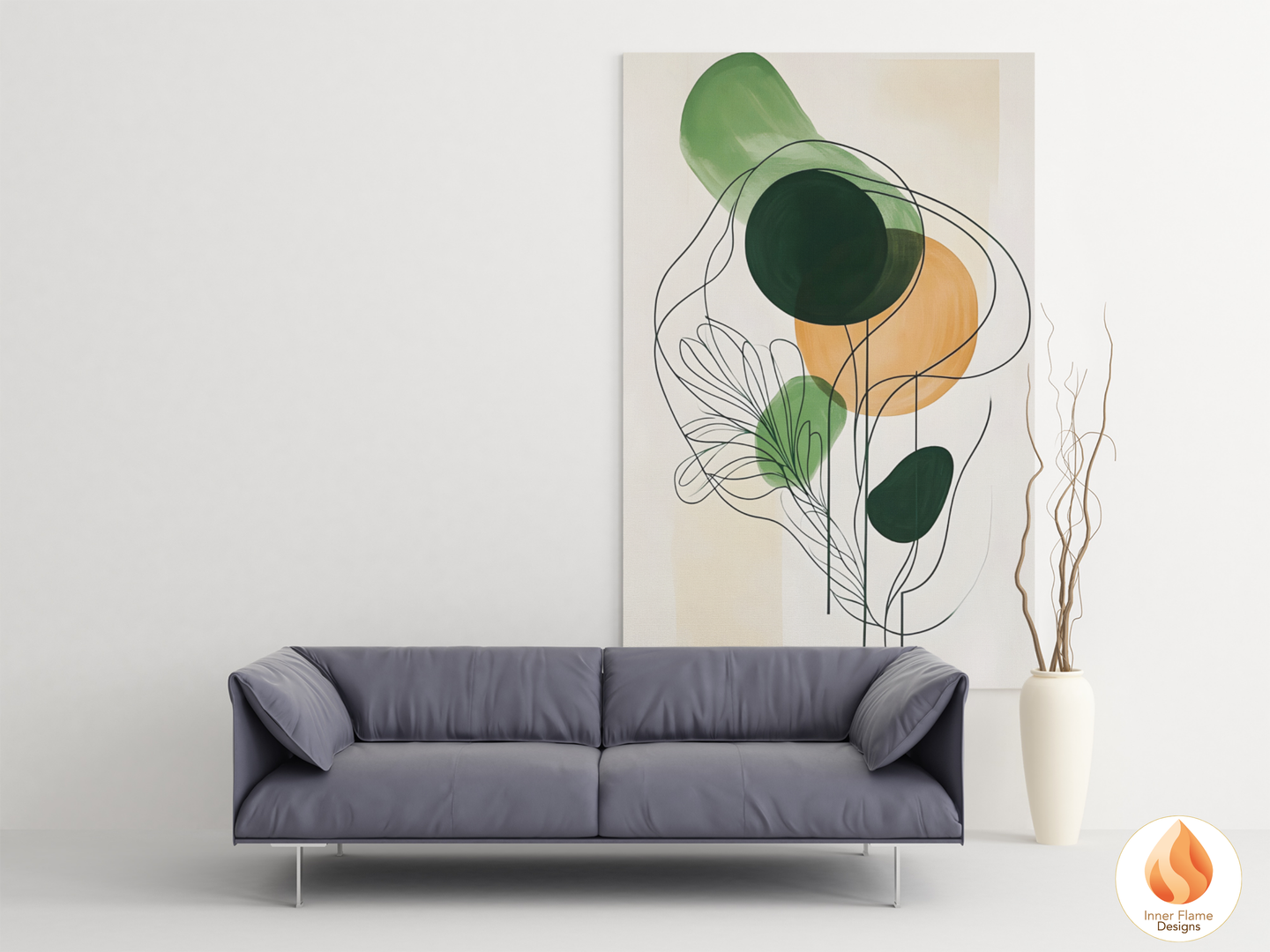 Fluid Line Art for Modern Home Design | Triptych Artwork