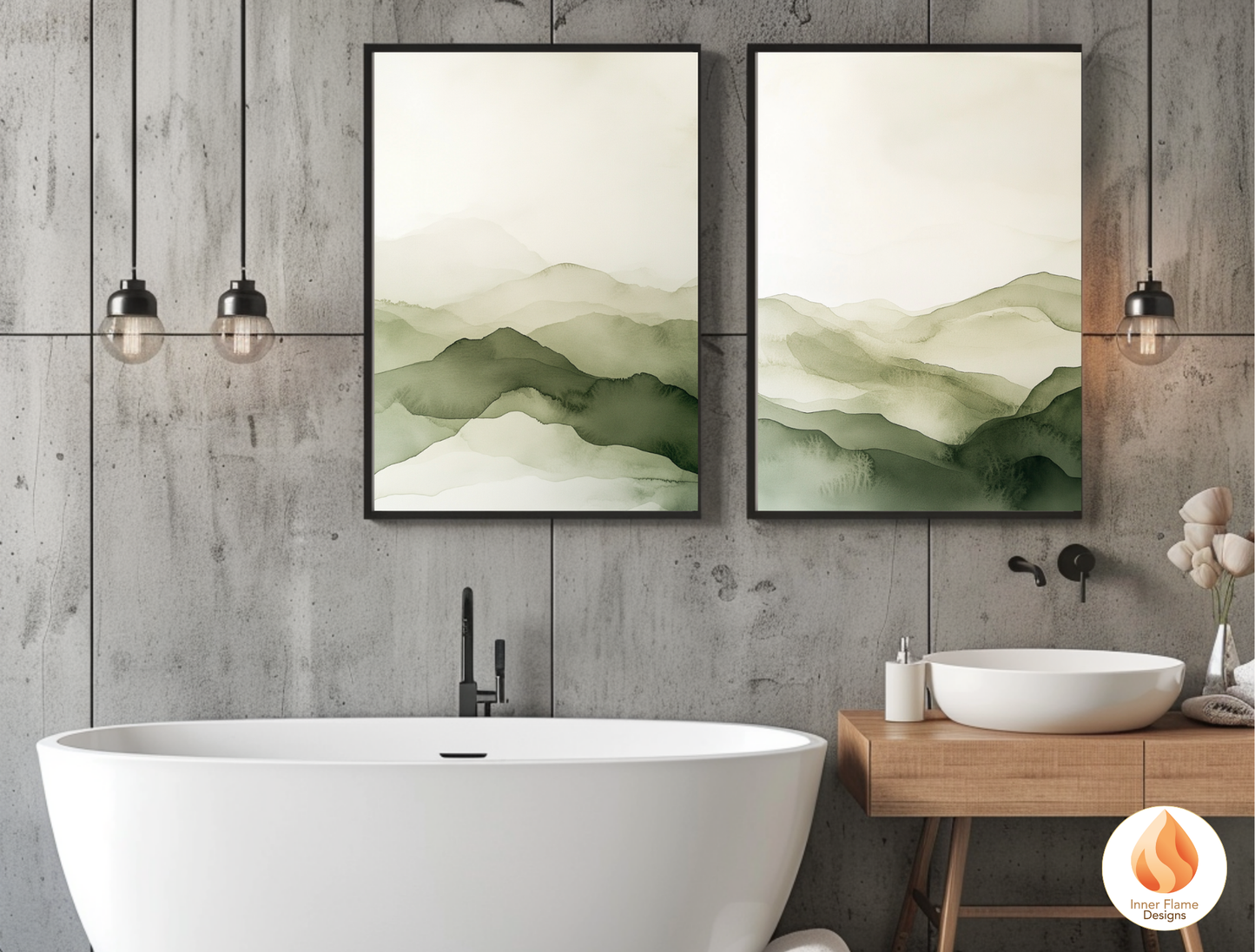 Reflective Japandi Art for Modern Home Design | Triptych Artwork