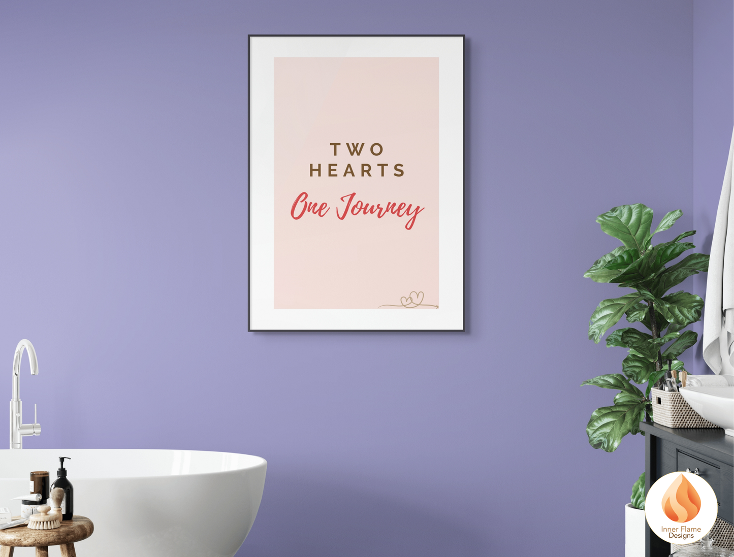 Motivational Poster with Love Inspirational Quote 3 - "Two Hearts, One Journey"