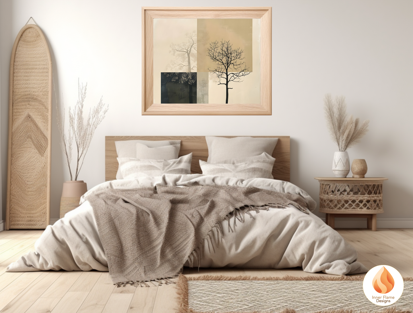 Delicate Japandi Art for Modern Home Design | Triptych Artwork