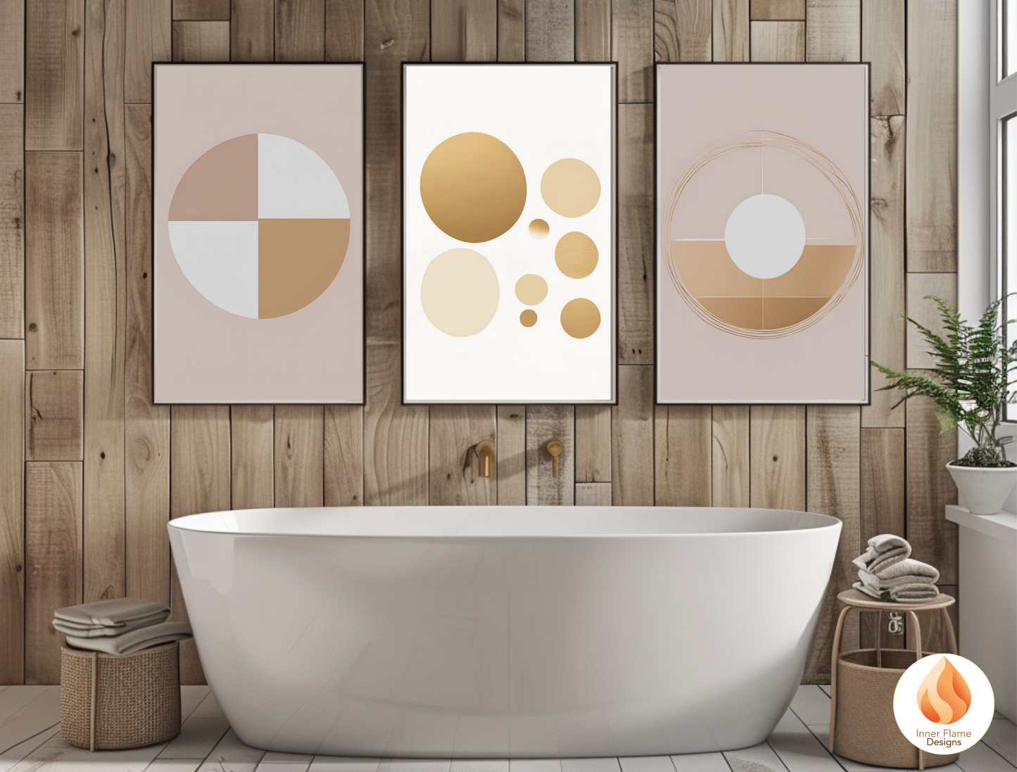 Sophisticated Geometric Artwork for Modern Home Design | Triptych Artwork