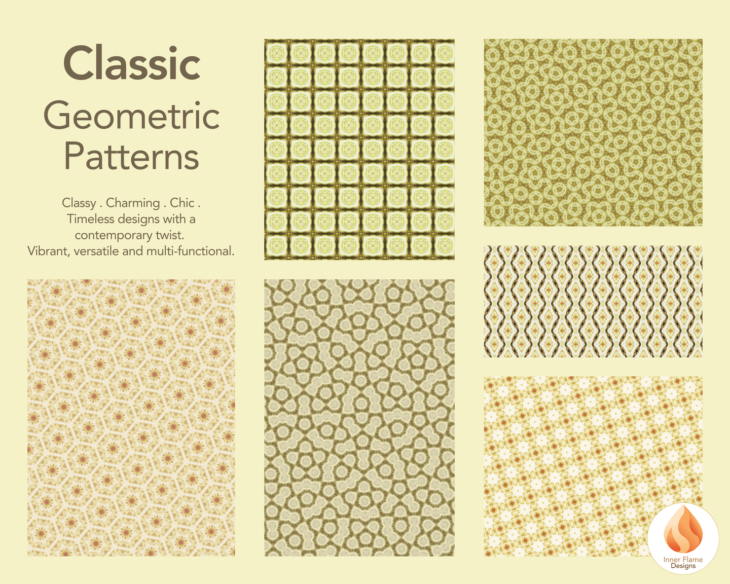 Classic Geometric Surface Patterns | Seamless Patterns for Wallpaper, Textiles, Packaging and Digital Designs