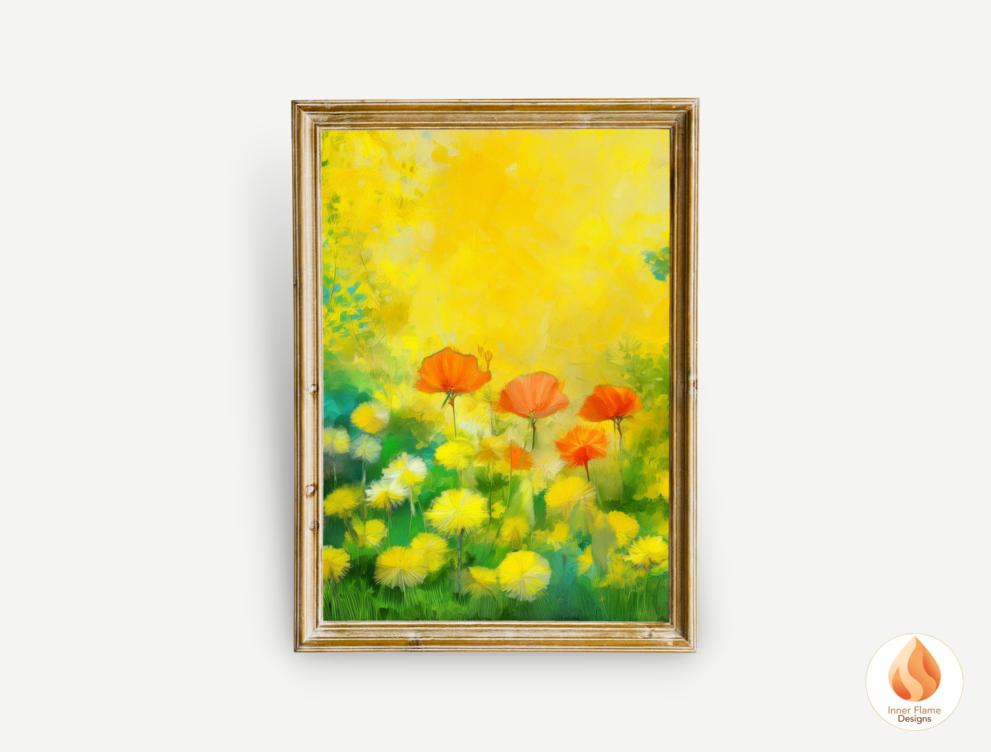 Cheerful Flower Artwork for Modern Home Design | Triptych Artwork