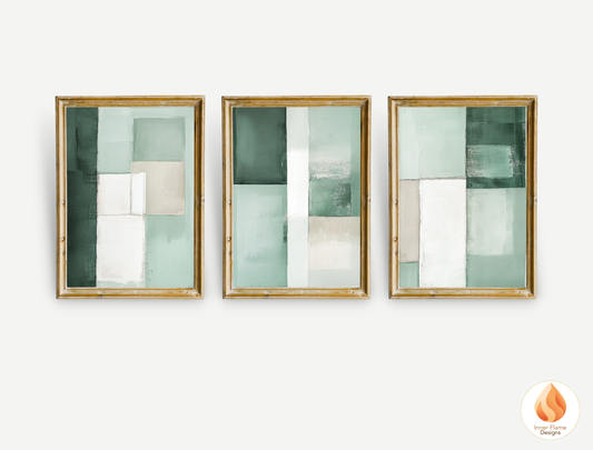 Gentle Minimalist Art for Modern Home Design | Triptych Artwork