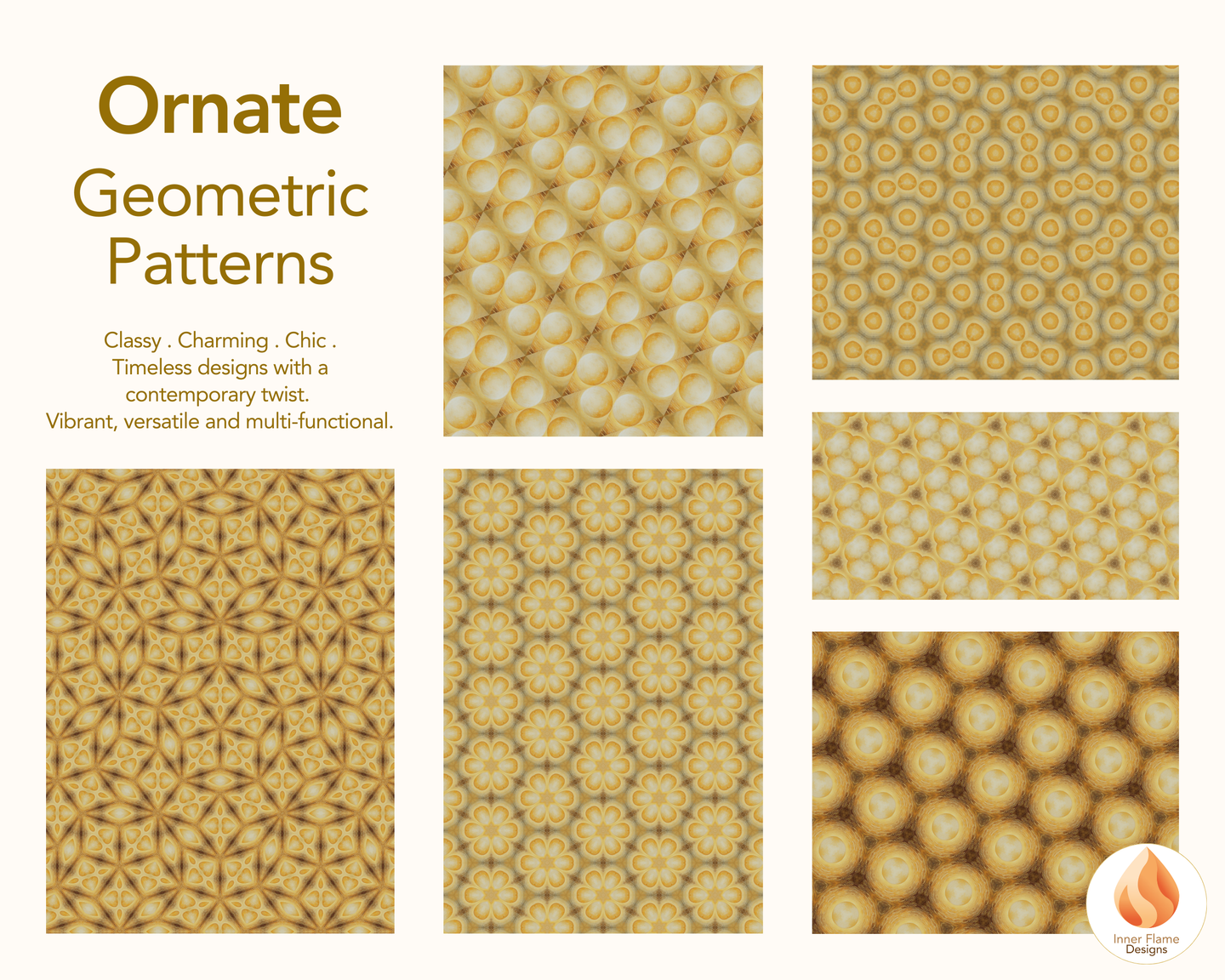 Ornate Geometric Surface Patterns | Seamless Patterns for Wallpaper, Textiles, Packaging and Digital Designs