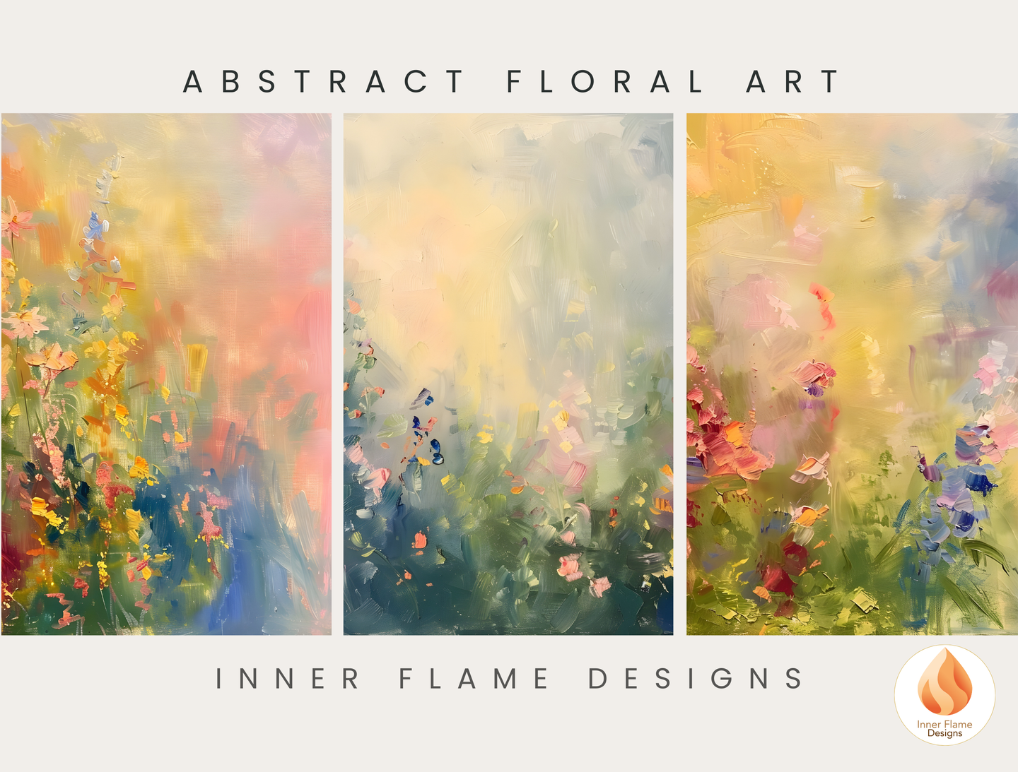 Dreamy Flower Artwork for Modern Home Design | Triptych Artwork