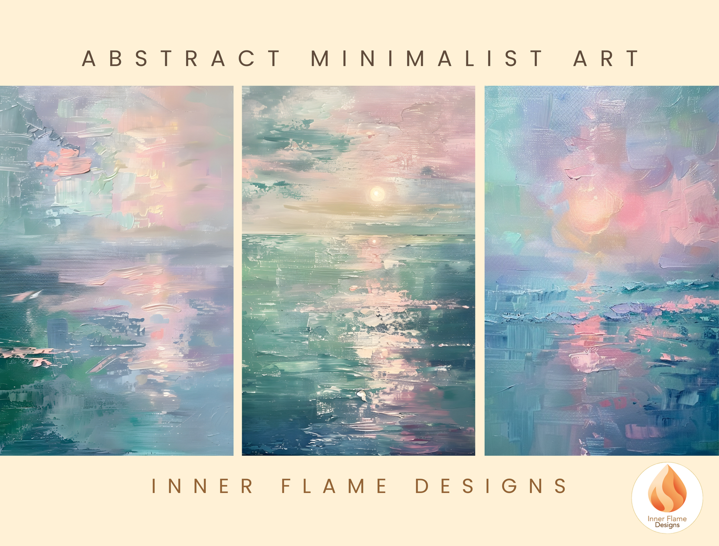 Translucent Minimalist Art for Modern Home Design | Triptych Artwork