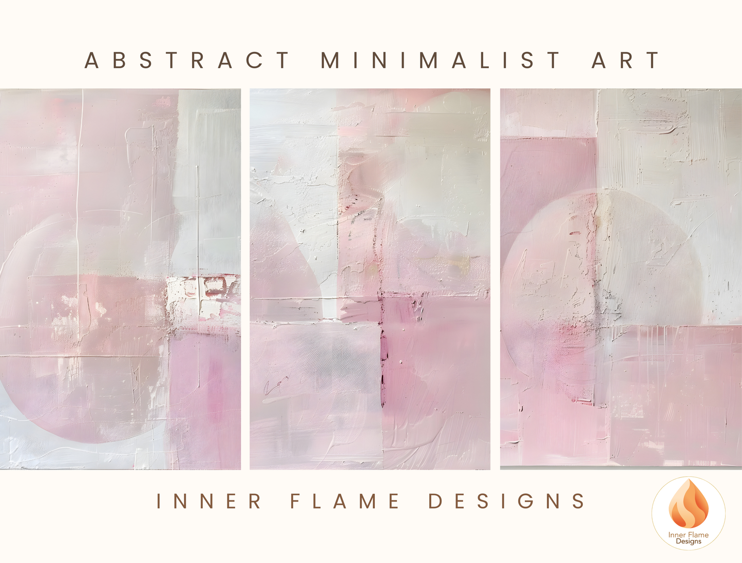 Dreamy Minimalist Art for Modern Home Design | Triptych Artwork