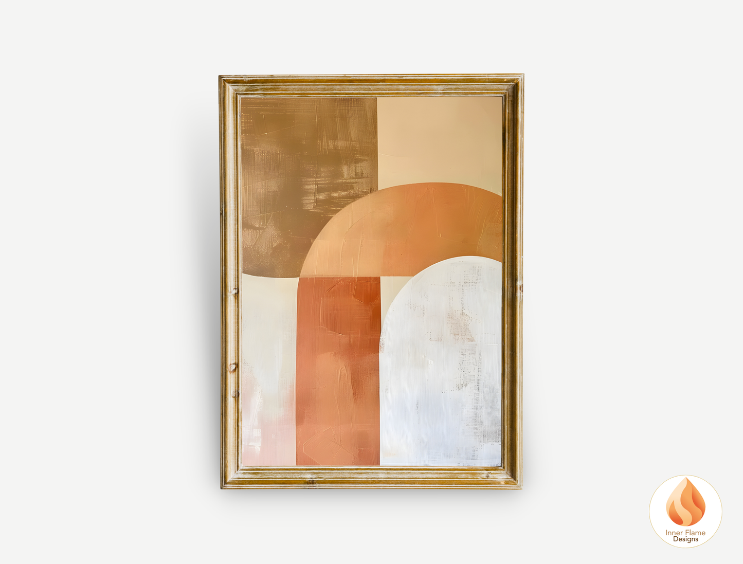 Terracotta Geometric Artwork for Modern Home Design | Triptych Artwork