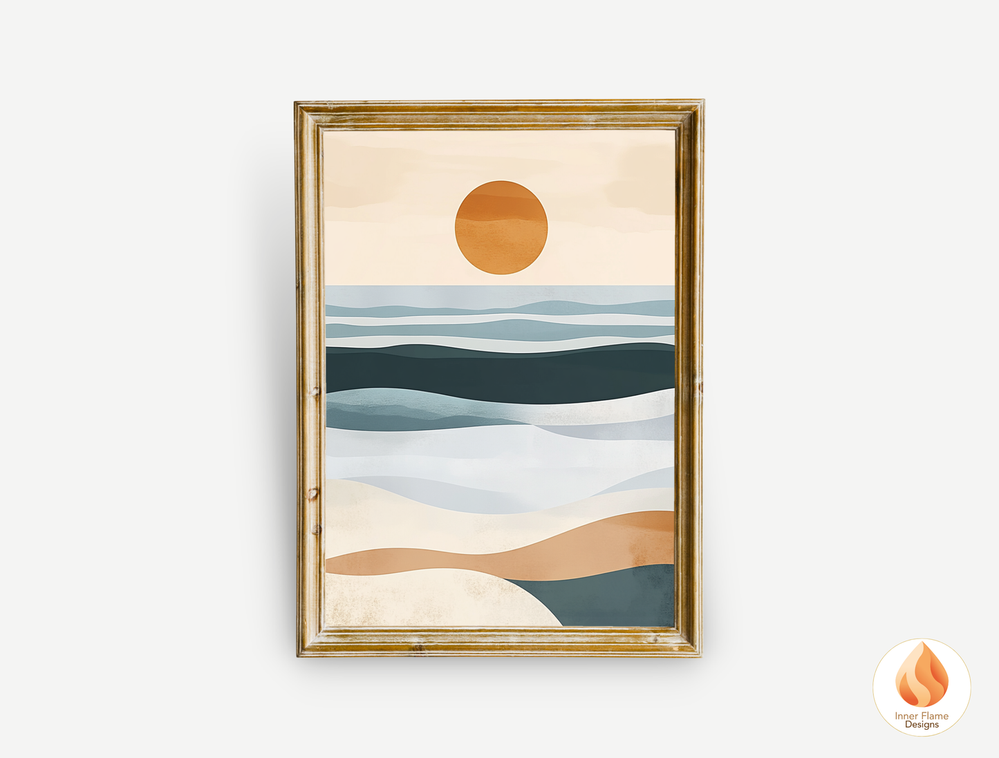 Serene Japandi Art for Modern Home Design | Triptych Artwork