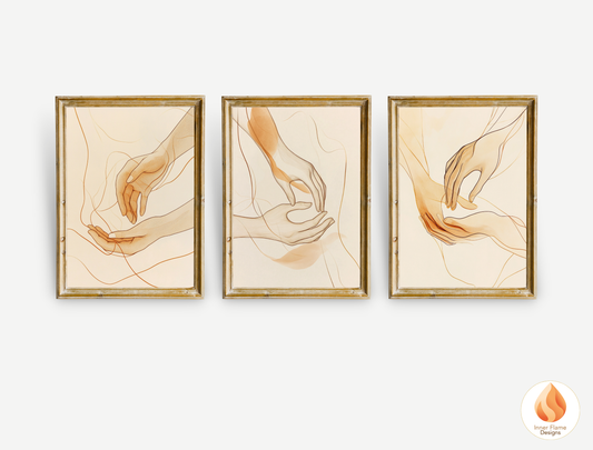 Sensual Line Art for Modern Home Design | Triptych Artwork