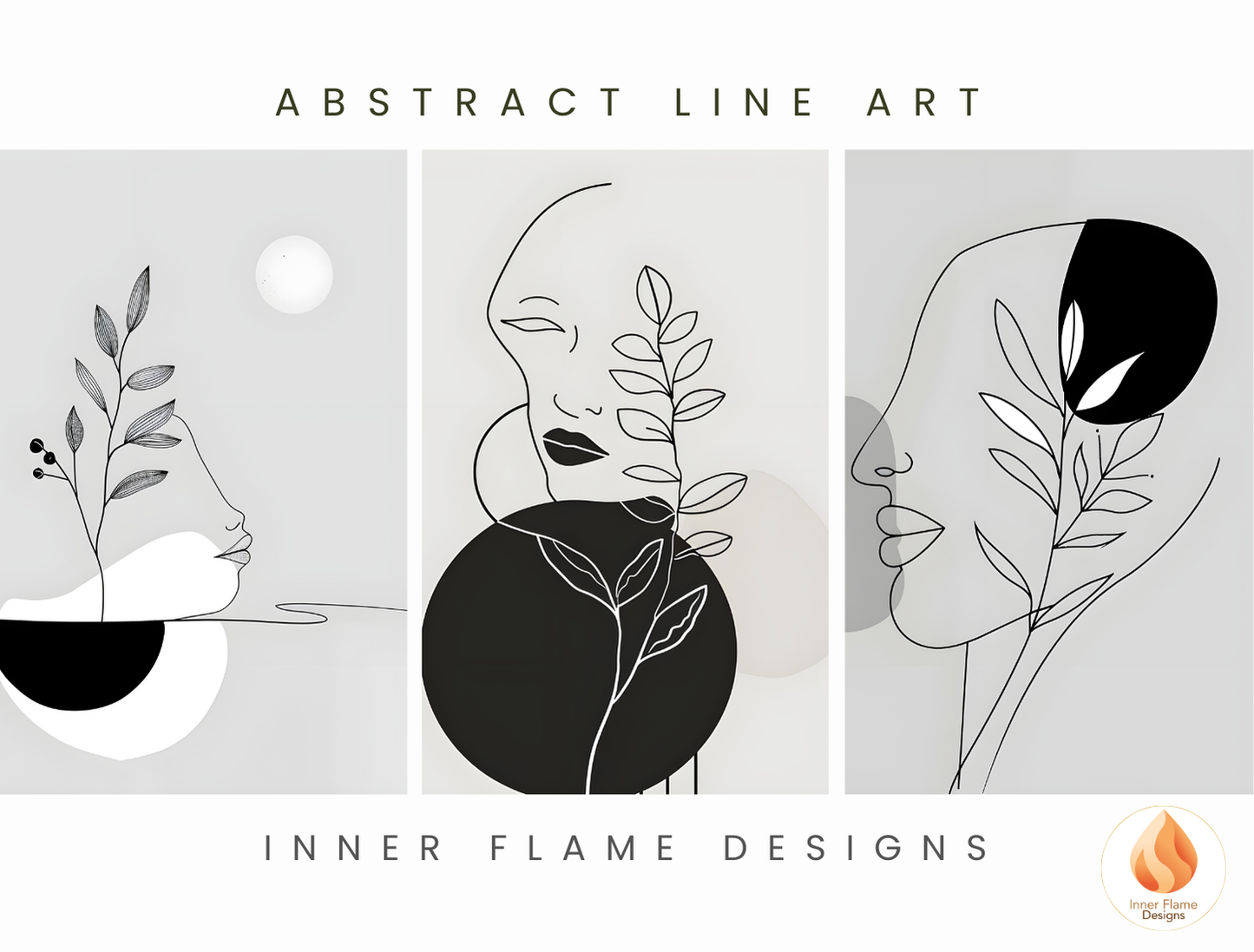 Sophisticated Line Art for Modern Home Design | Triptych Artwork