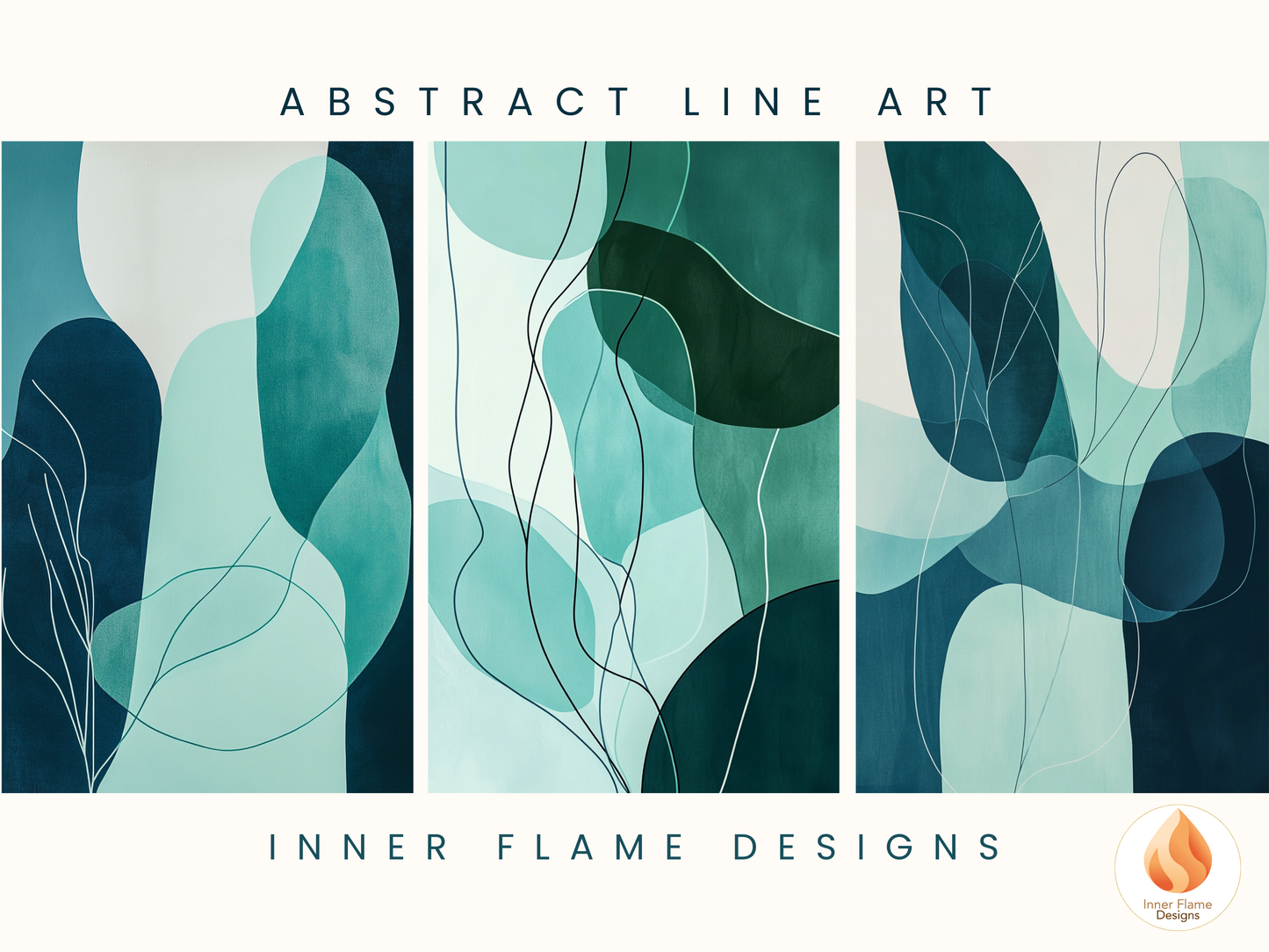 Whimsical Line Art for Modern Home Design | Triptych Artwork