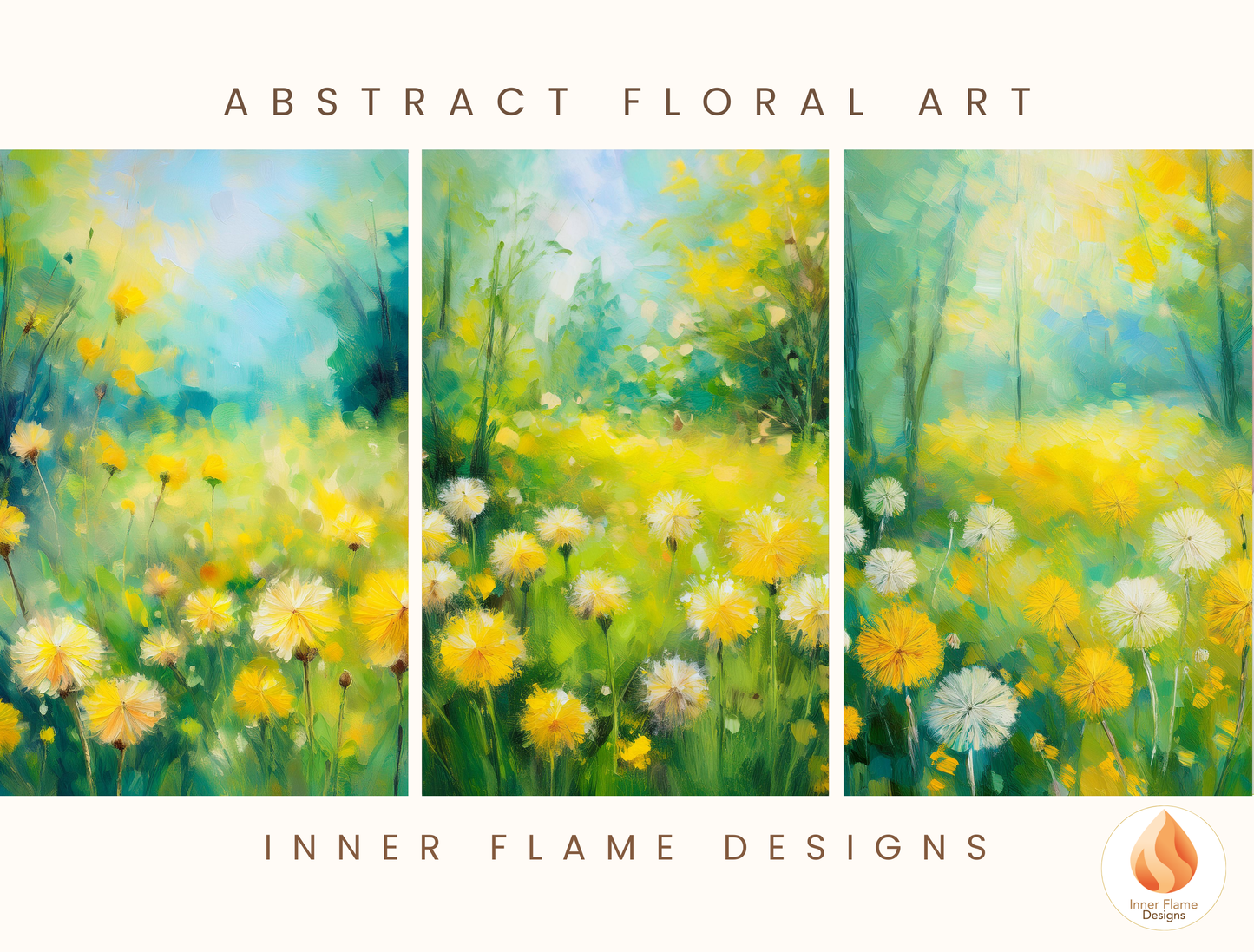 Vibrant Flower Artwork for Modern Home Design | Triptych Artwork