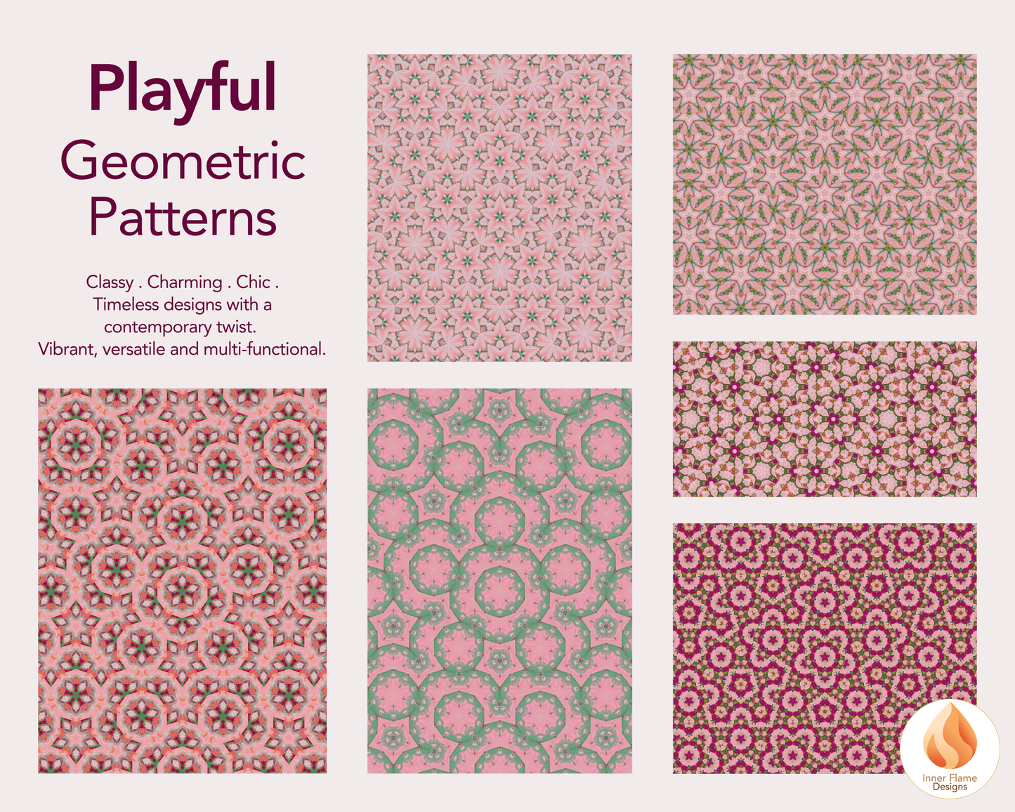 Playful Geometric Surface Patterns | Seamless Patterns for Wallpaper, Textiles, Packaging and Digital Designs