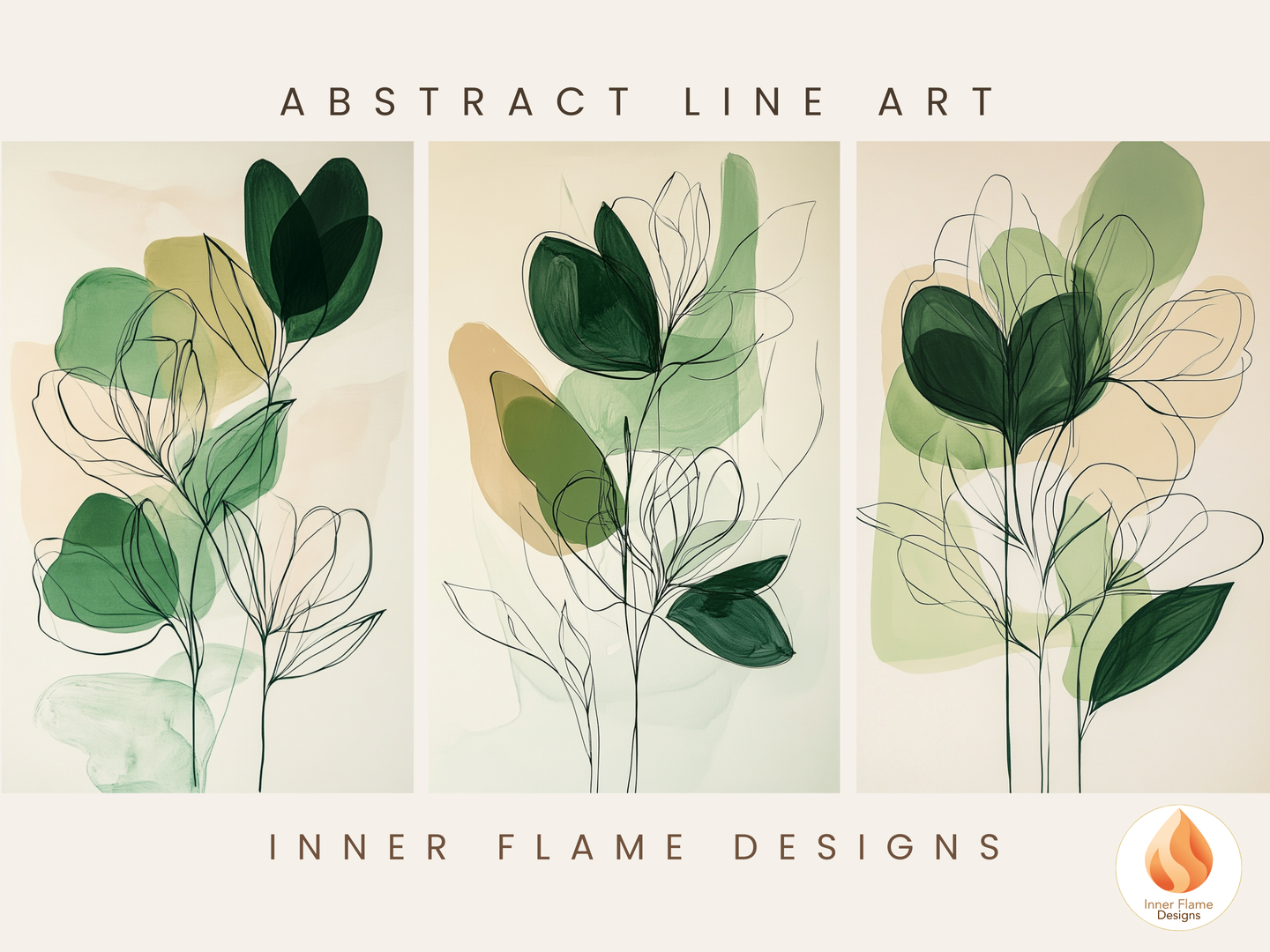 Organic Line Art for Modern Home Design | Triptych Artwork