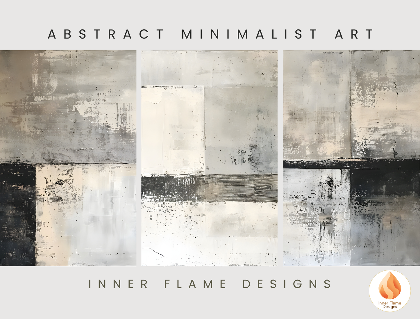 Classy Minimalist Art for Modern Home Design | Triptych Artwork