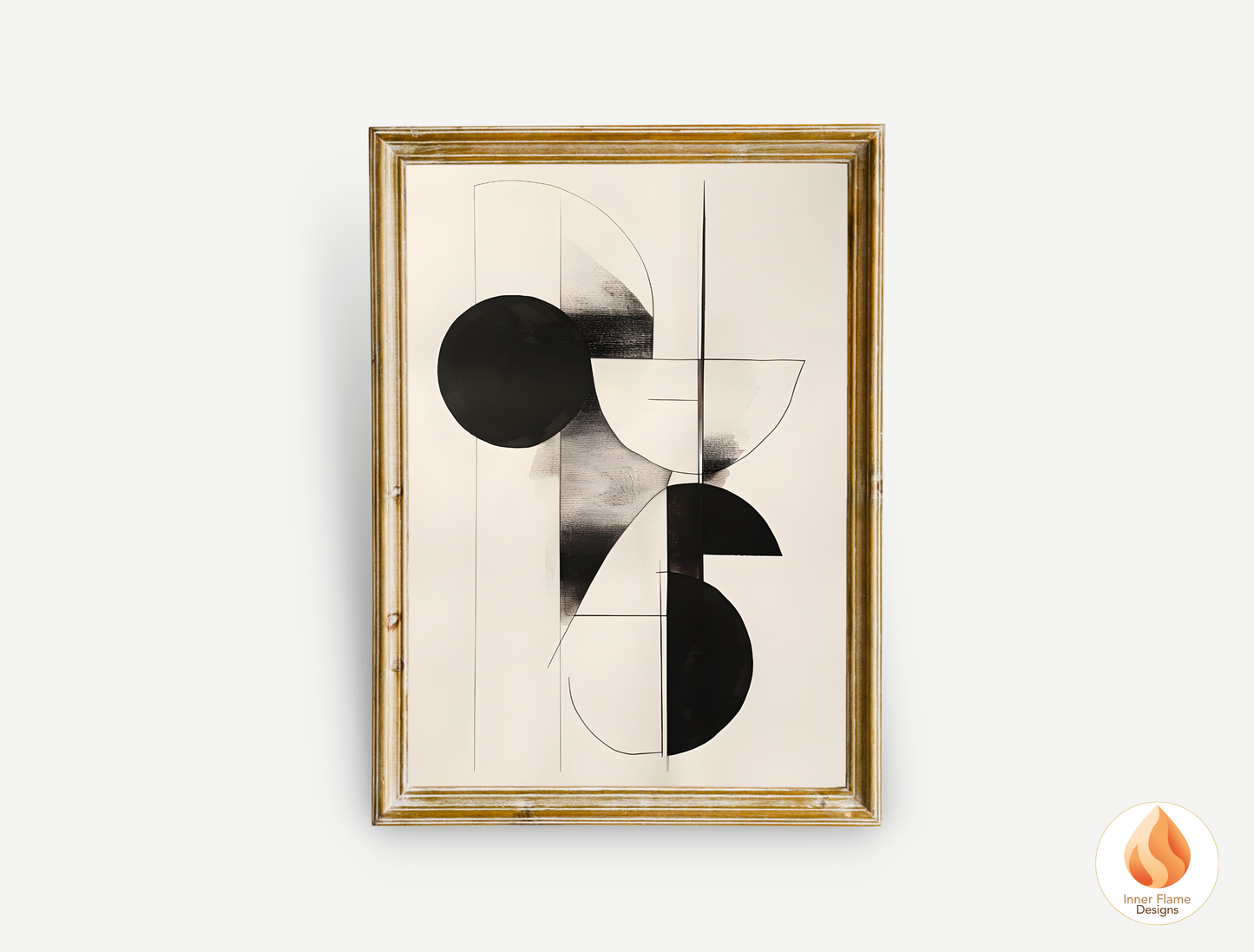Monochromatic Geometric Artwork for Modern Home Design | Triptych Artwork