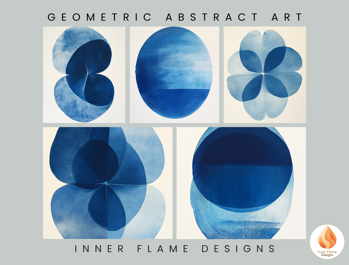 Striking Geometric Artwork for Modern Home Design | Five Piece Wall Art