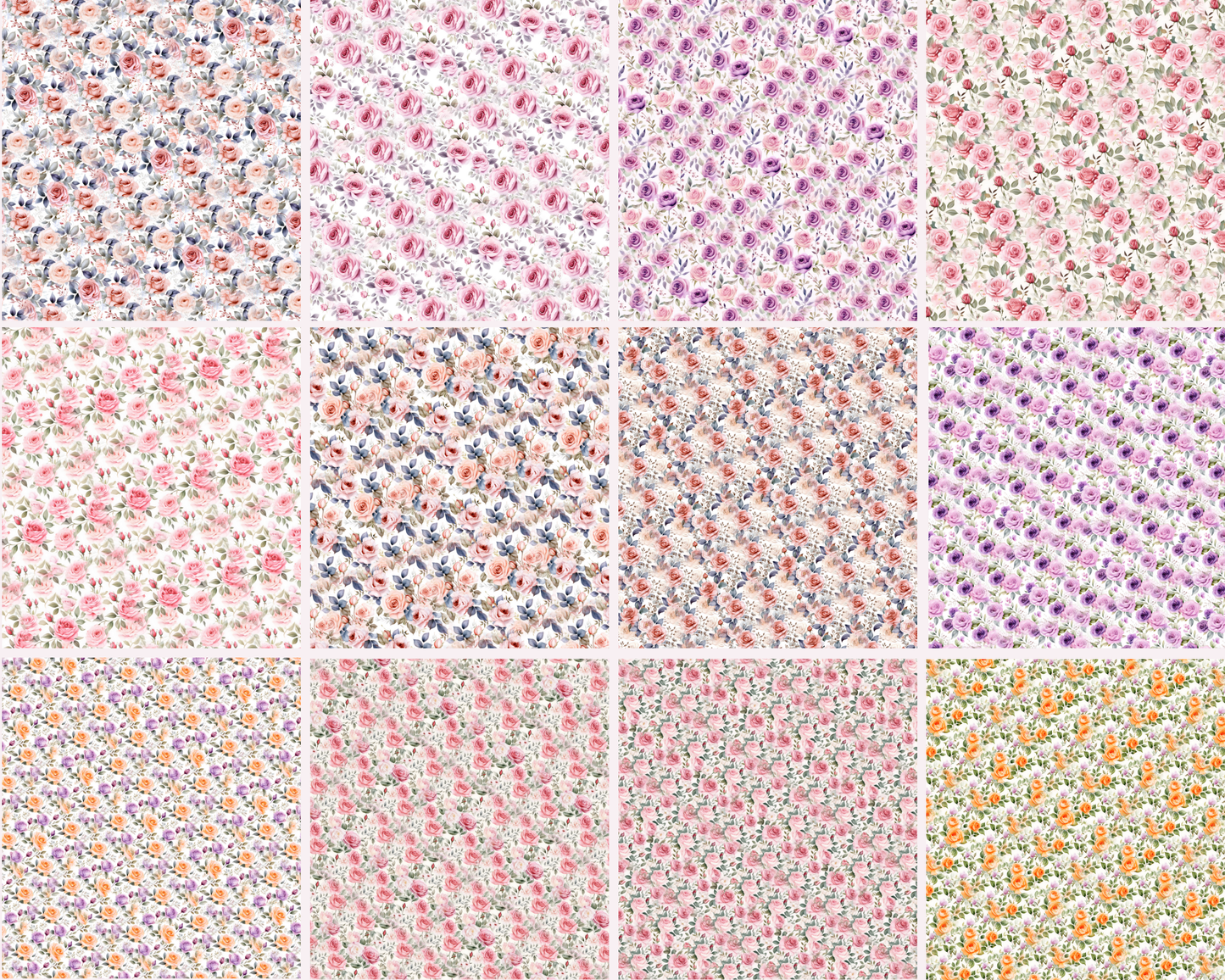 Elegant Rose Floral Surface Patterns | Seamless Patterns for Wallpaper, Textiles, Packaging and Digital Designs