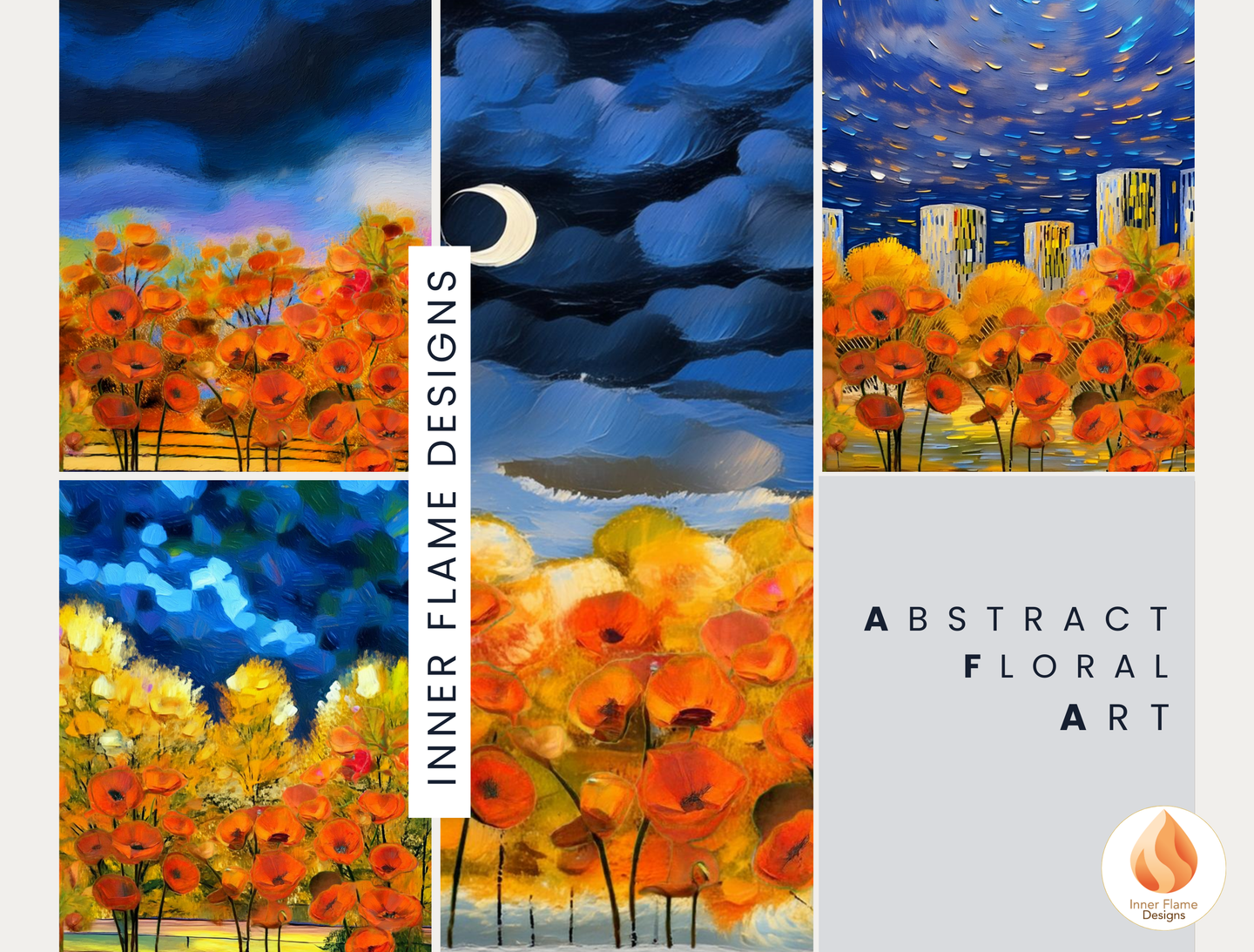 Vivid Flower Artwork for Modern Home Design | Four Piece Artwork