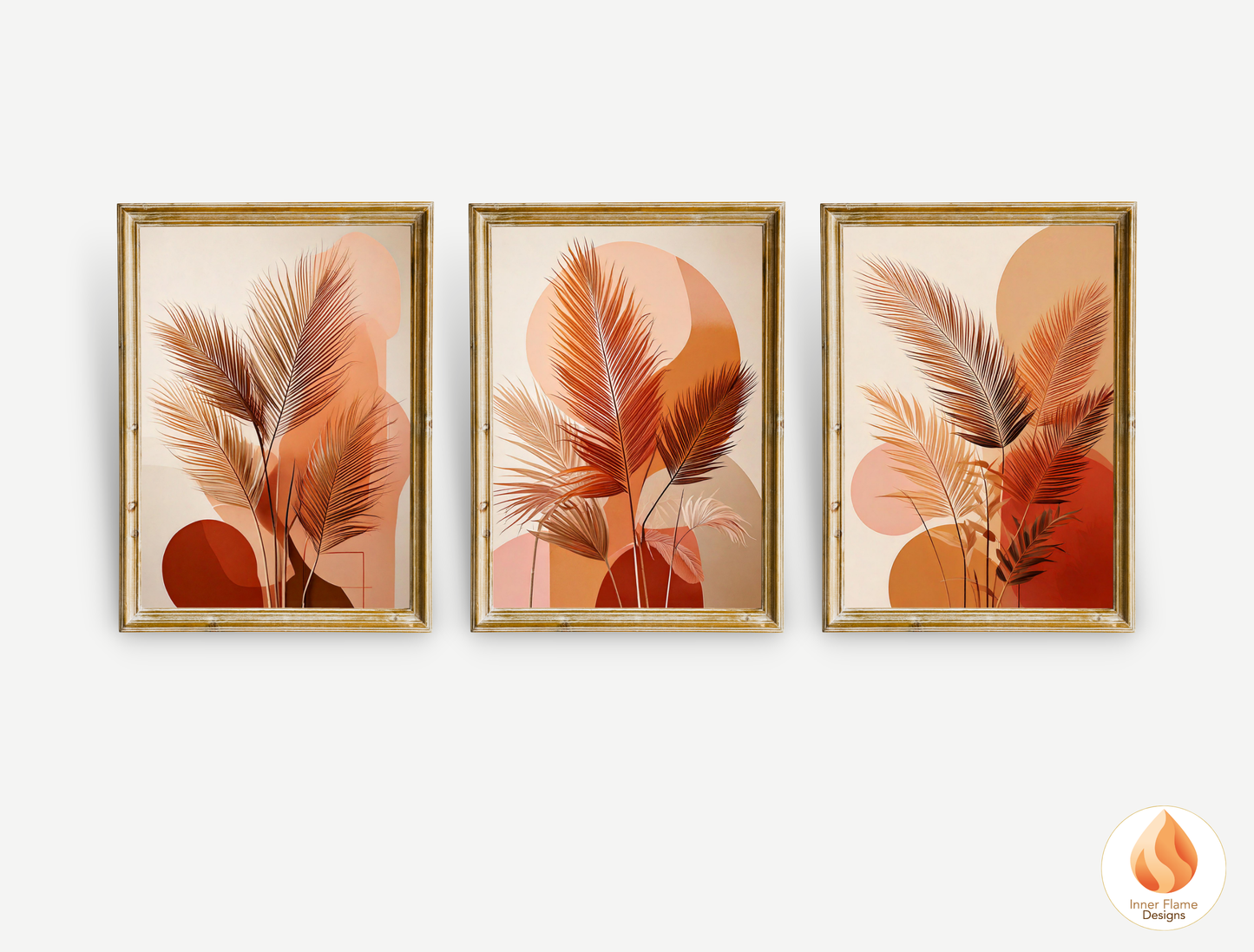 Radiant Botanical Art for Modern Home Design | Triptych Artwork