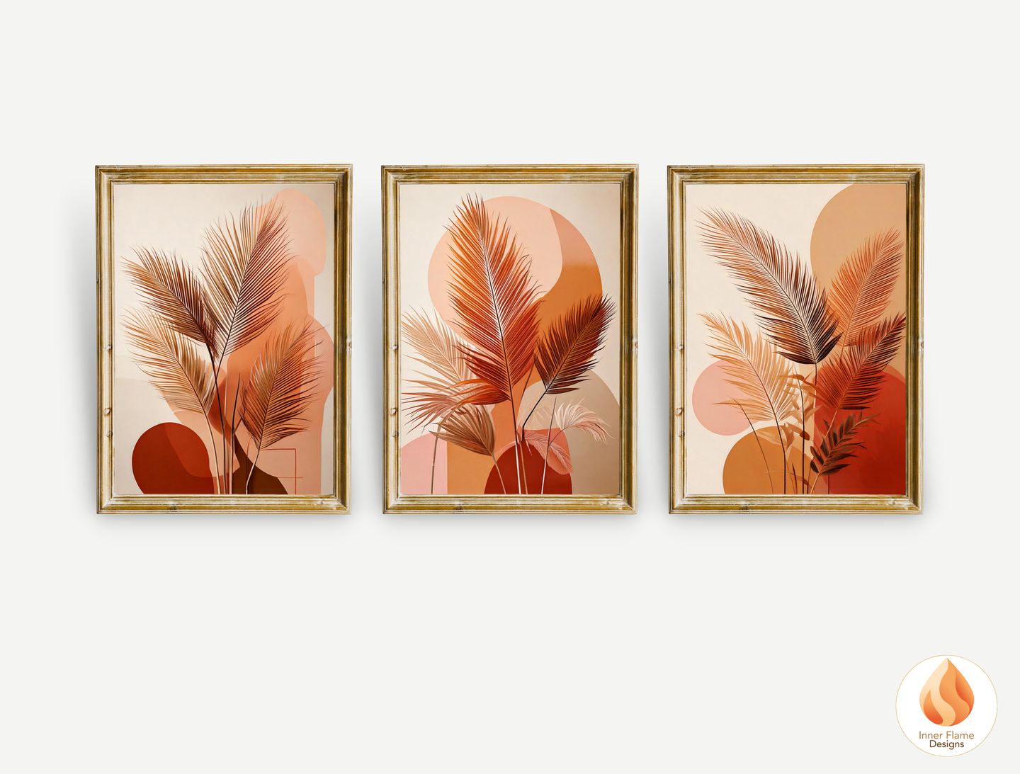 Radiant Botanical Art for Modern Home Design | Triptych Artwork