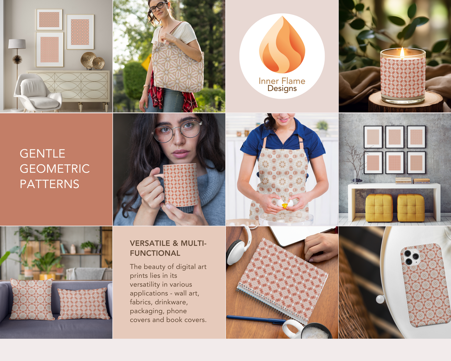 Gentle Geometric Surface Patterns | Seamless Patterns for Wallpaper, Textiles, Packaging and Digital Designs