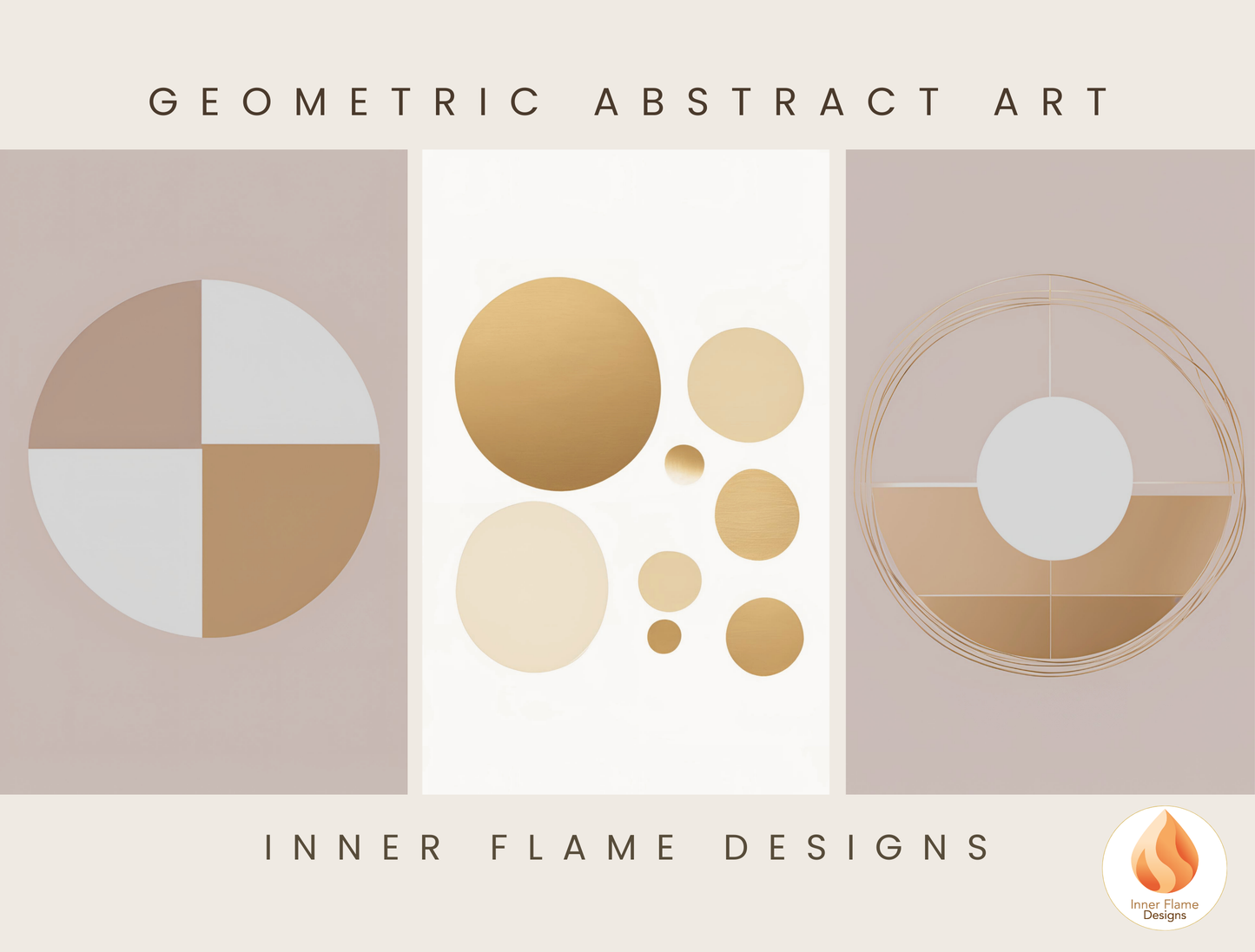 Sophisticated Geometric Artwork for Modern Home Design | Triptych Artwork