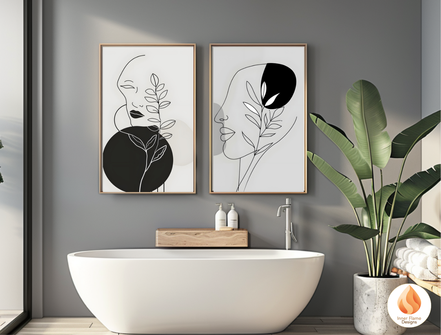 Sophisticated Line Art for Modern Home Design | Triptych Artwork