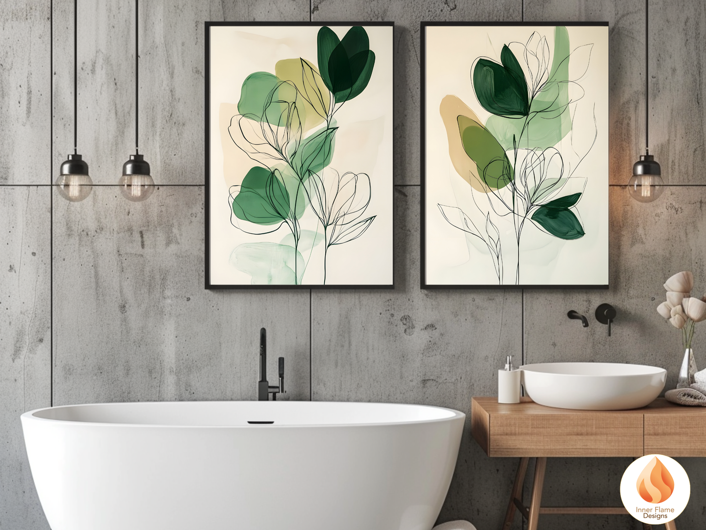 Organic Line Art for Modern Home Design | Triptych Artwork
