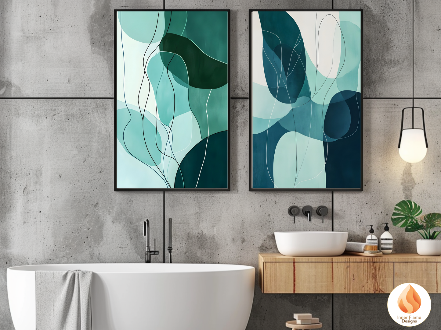Whimsical Line Art for Modern Home Design | Triptych Artwork