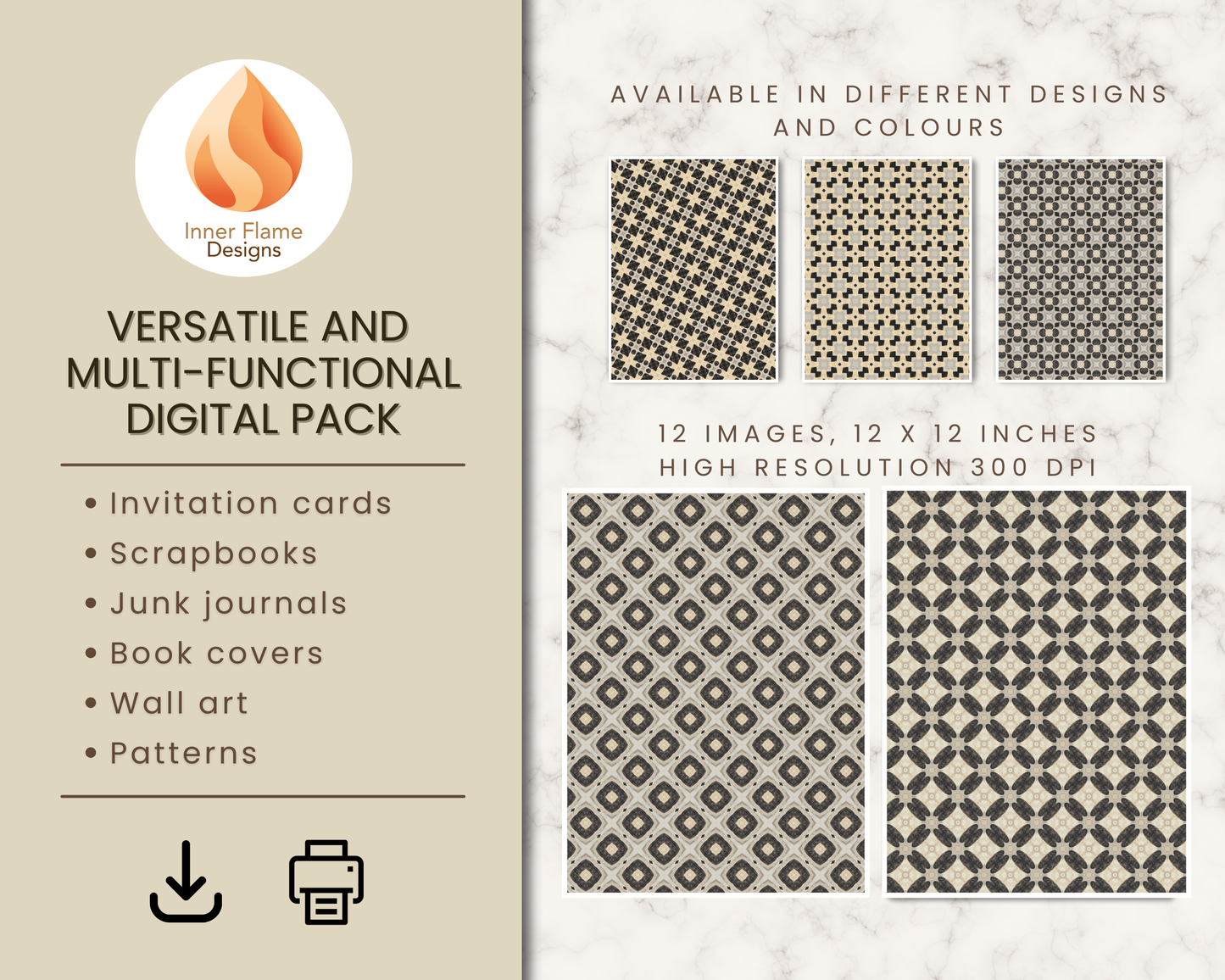 Vintage Geometric Surface Patterns | Seamless Patterns for Wallpaper, Textiles, Packaging and Digital Designs