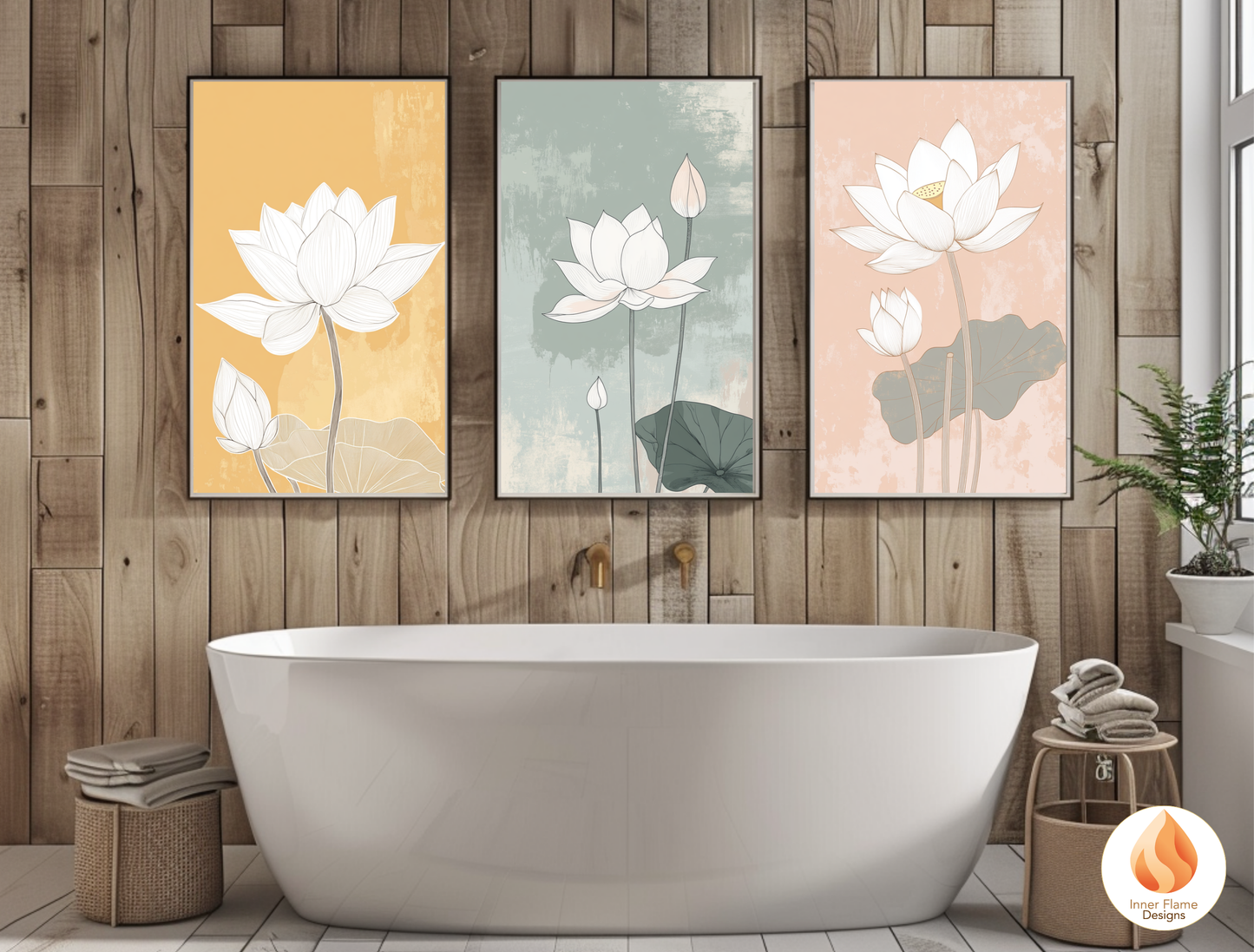 Subtle Japandi Art for Modern Home Design | Triptych Artwork (Series 4)
