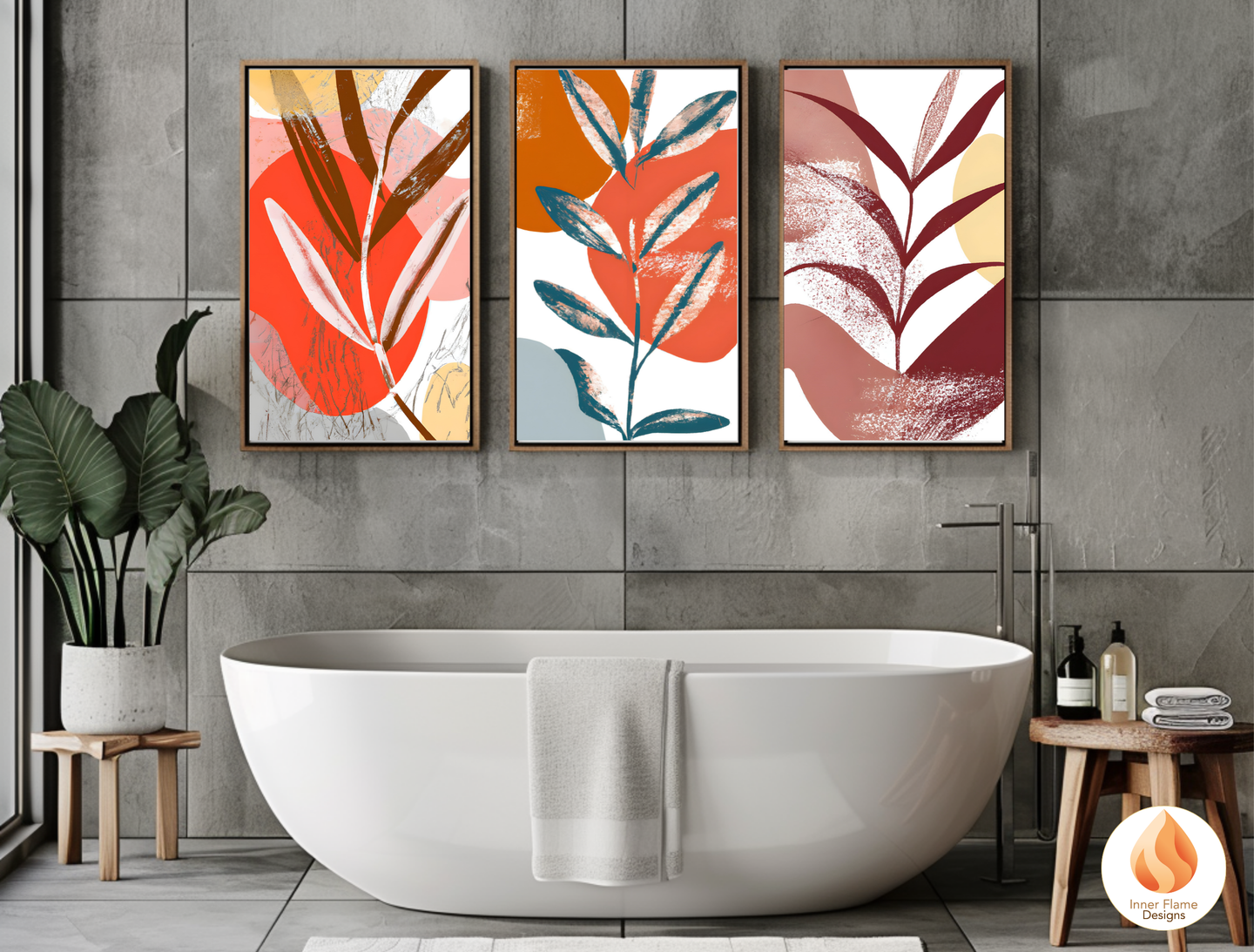Bright Boho Wall Art Décor for Modern Home Design | Four Piece Wall Art