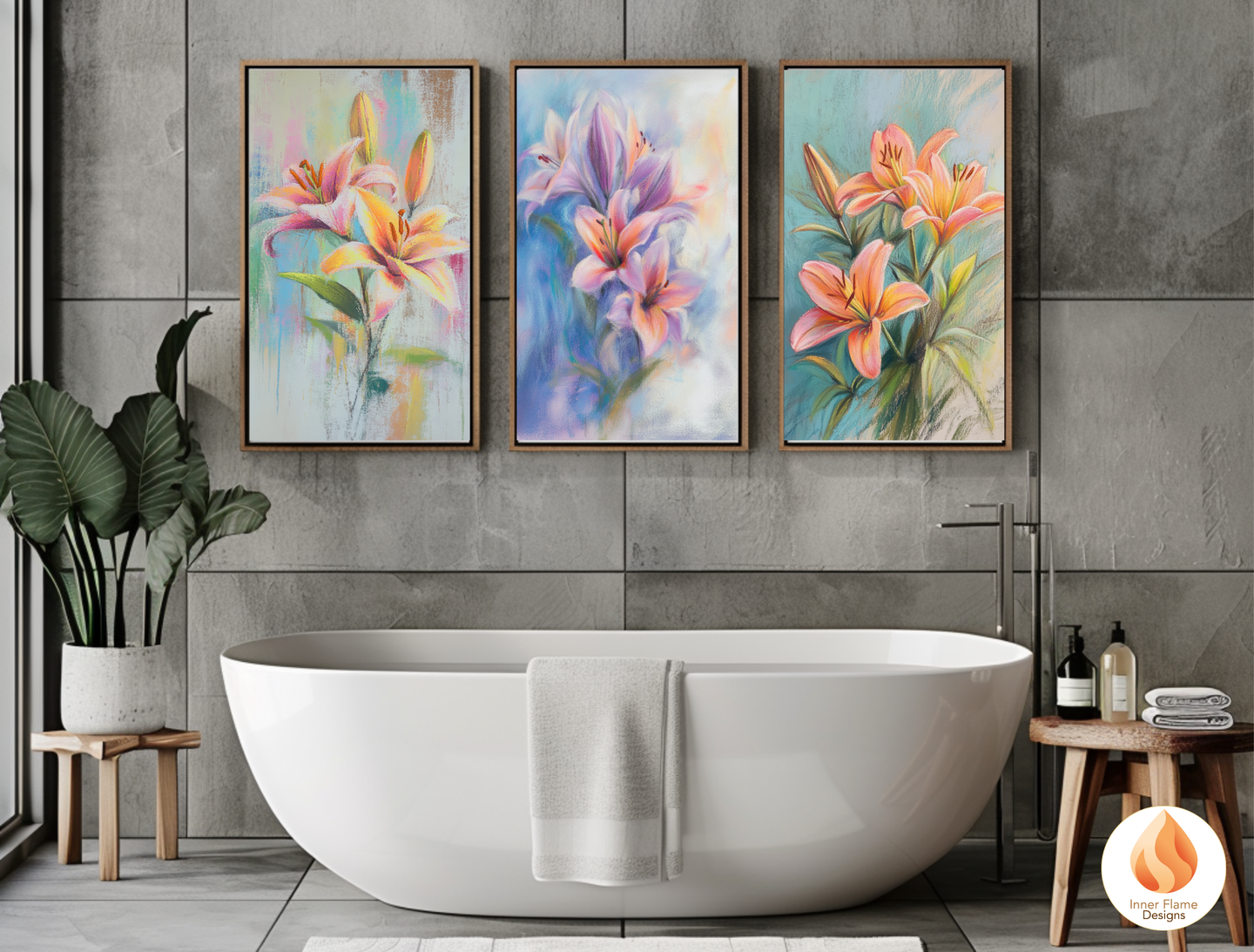 Delicate Flower Artwork for Modern Home Design | Four Piece Artwork