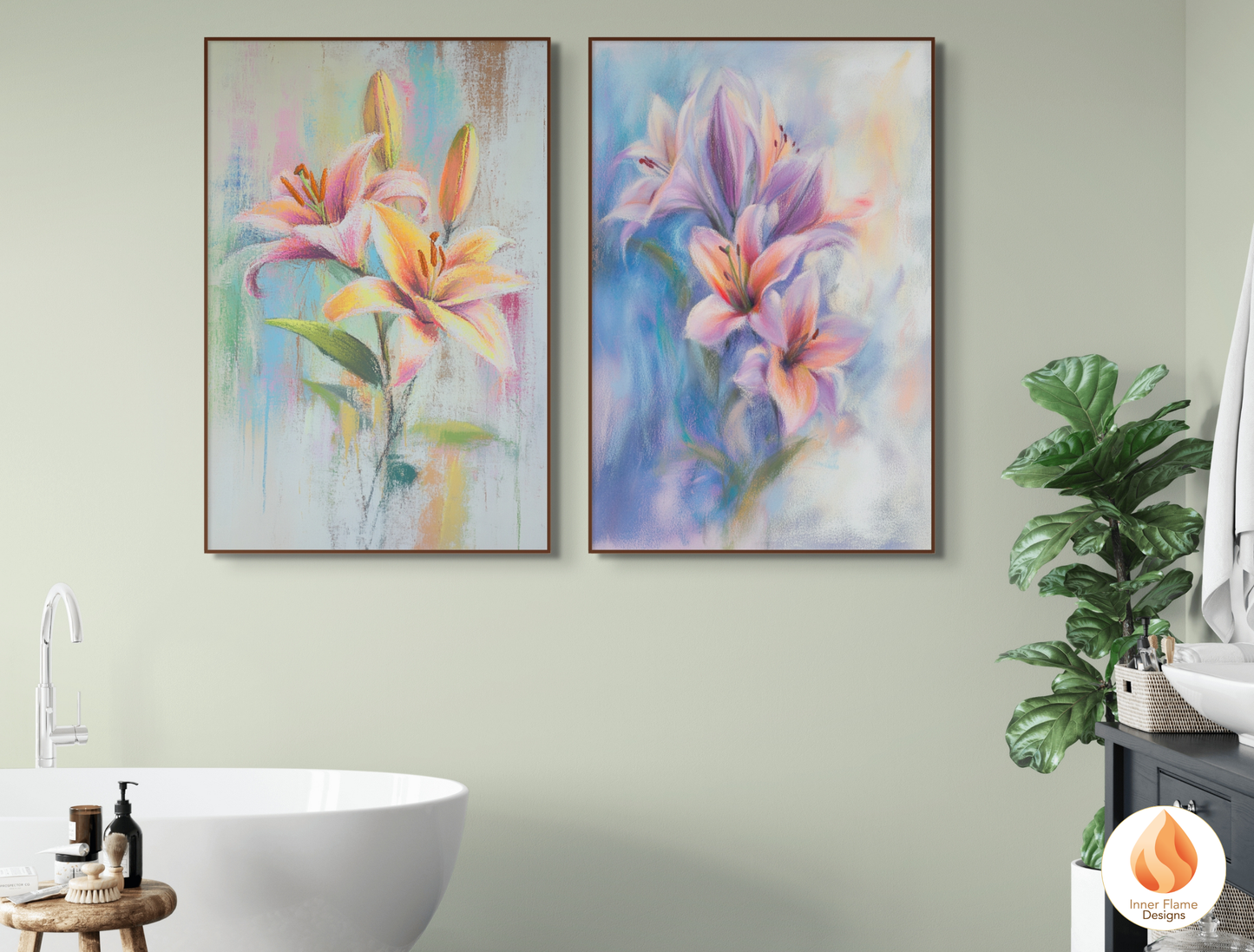 Delicate Flower Artwork for Modern Home Design | Four Piece Artwork