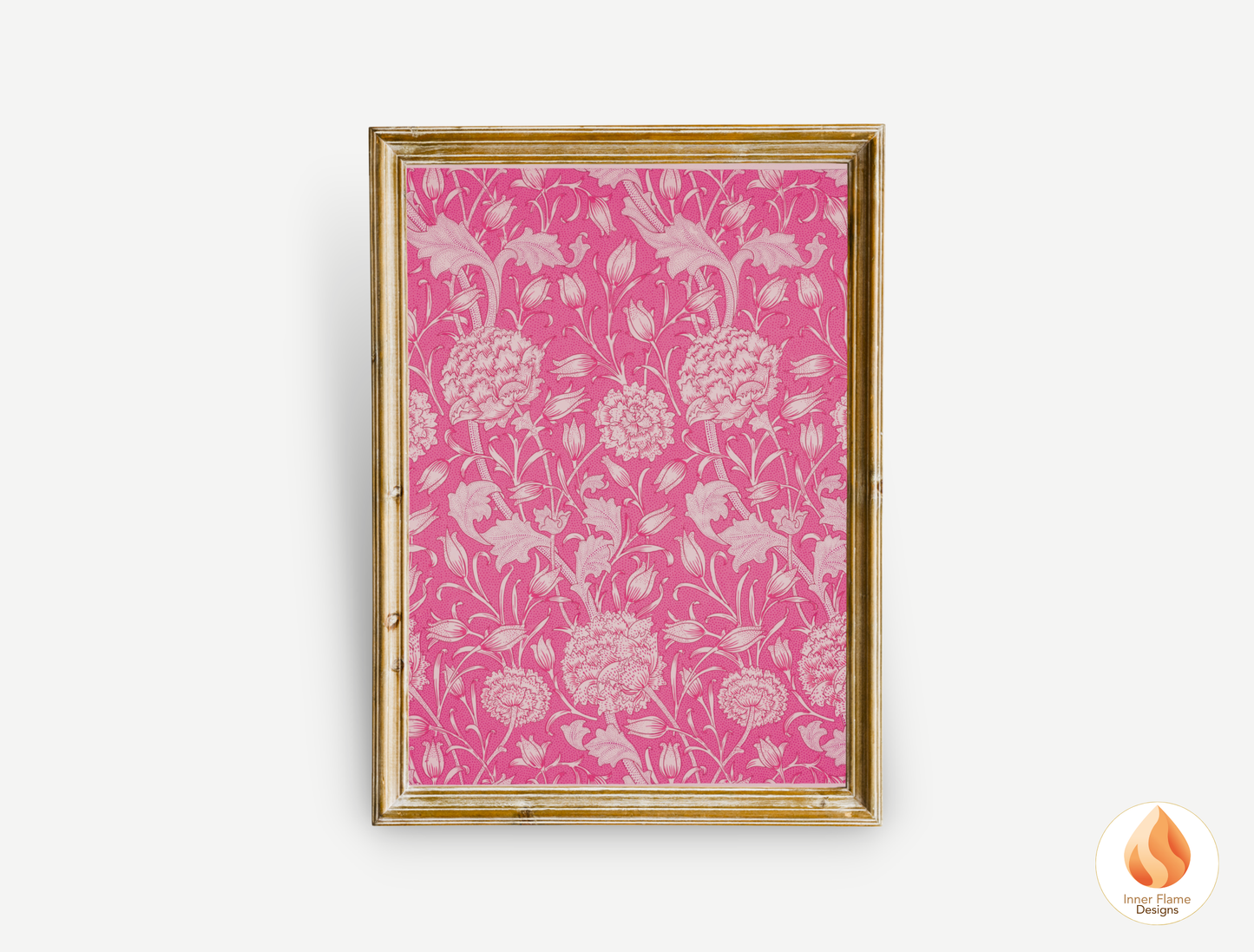 William Morris Inspired Designs - "Wild Tulip" | Abstract Botanical Art for Modern Home Design | Triptych Artwork