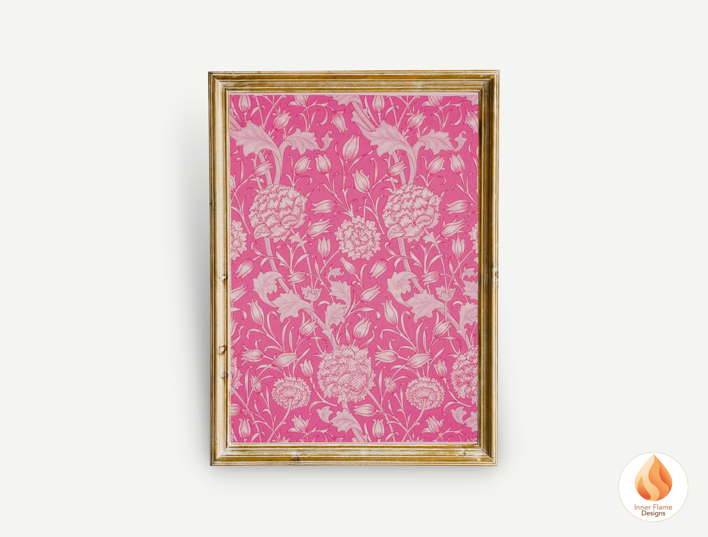 William Morris Inspired Designs - "Wild Tulip" | Abstract Botanical Art for Modern Home Design | Triptych Artwork